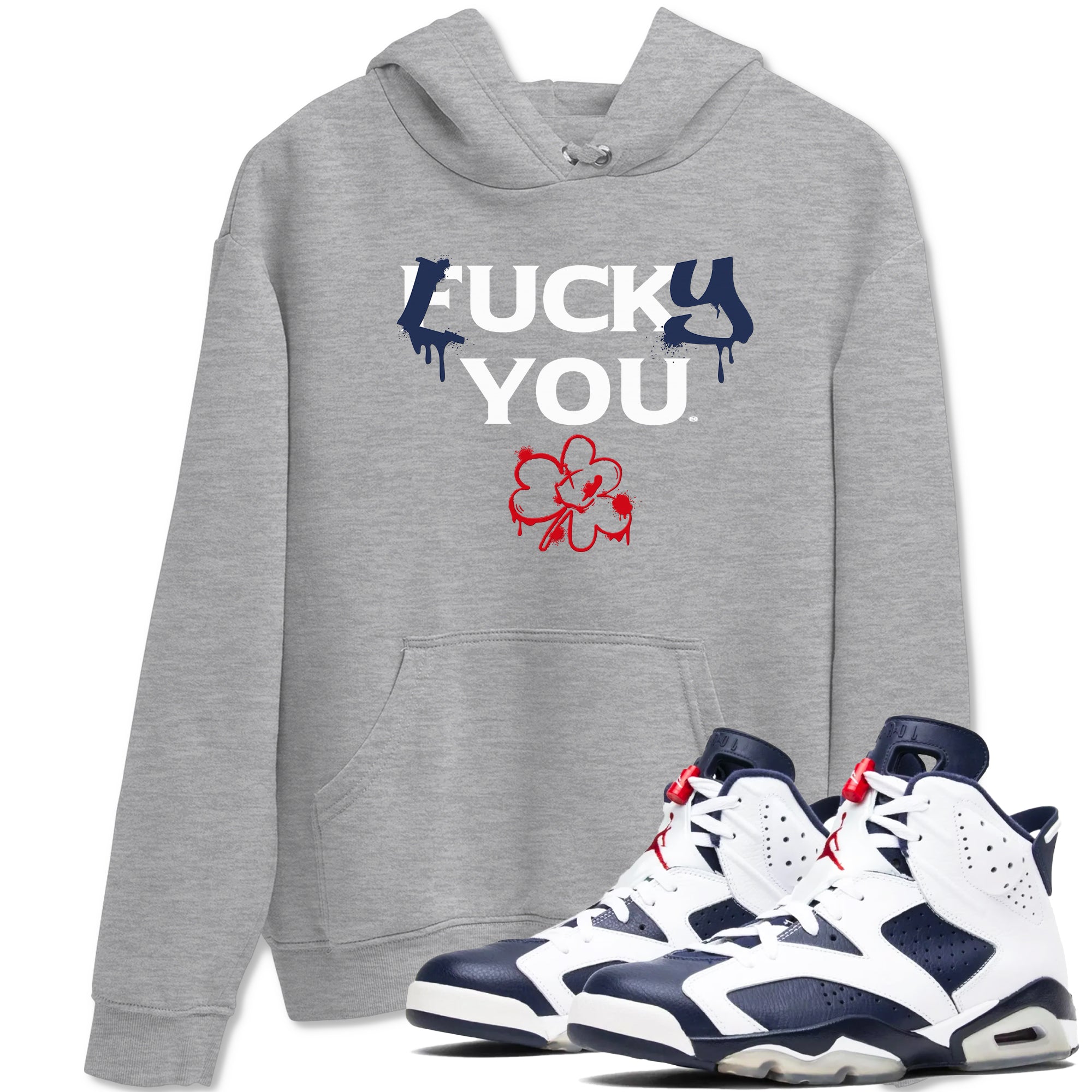 6s White And Midnight Navy shirts to match jordans Lucky You sneaker match tees Air Jordan 6 White And Midnight Navy Drip Gear Zone unisex cotton Heather Grey 1 crew neck shirts