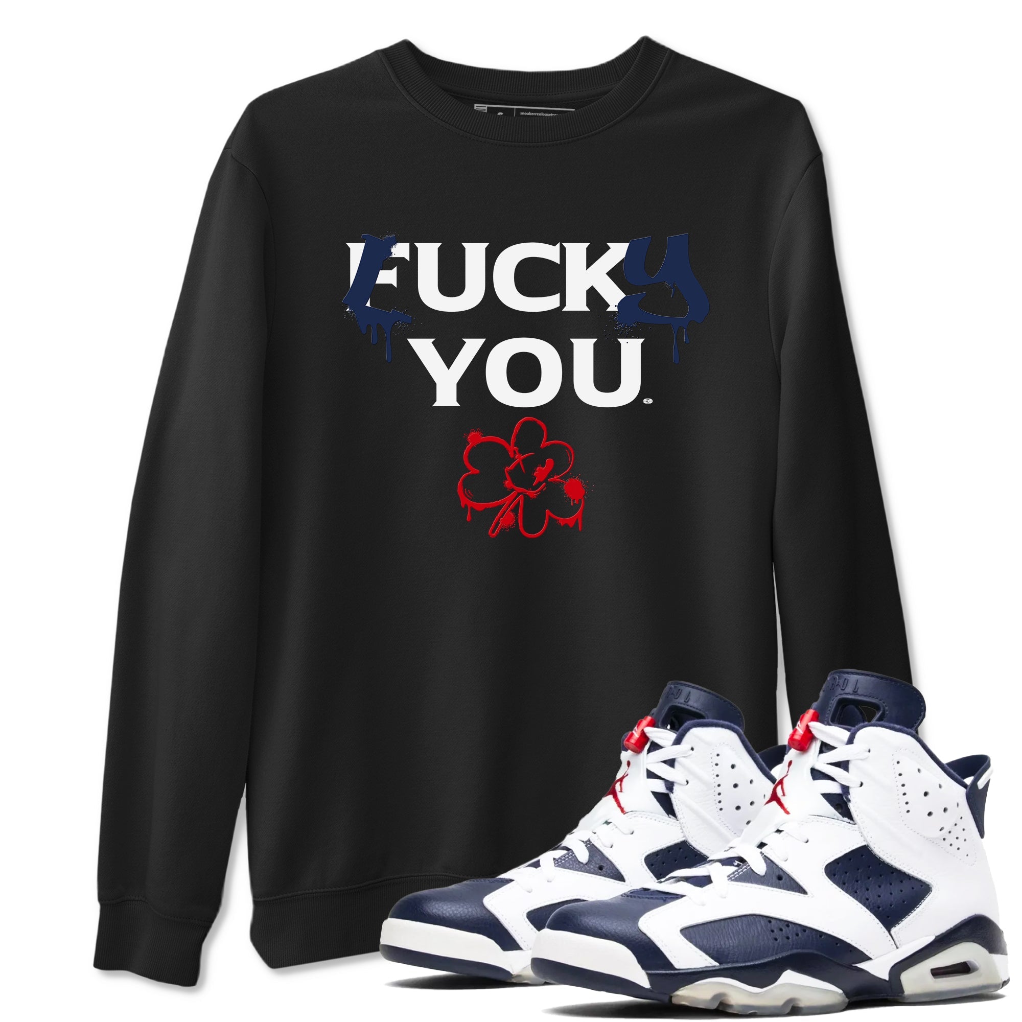 6s White And Midnight Navy shirts to match jordans Lucky You sneaker match tees Air Jordan 6 White And Midnight Navy Drip Gear Zone unisex cotton Black 1 crew neck shirts