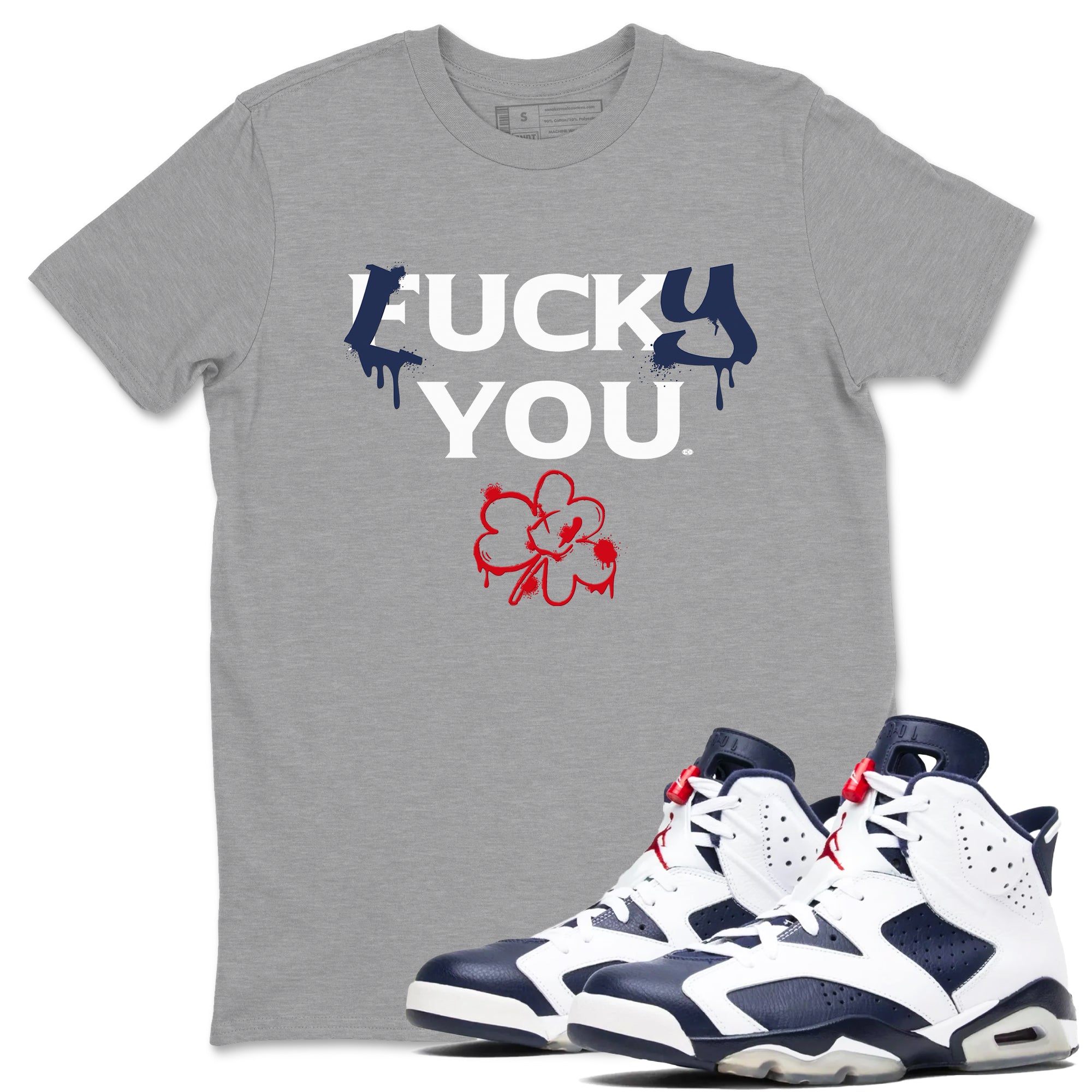 6s White And Midnight Navy shirts to match jordans Lucky You sneaker match tees Air Jordan 6 White And Midnight Navy Drip Gear Zone unisex cotton Heather Grey 1 crew neck shirts