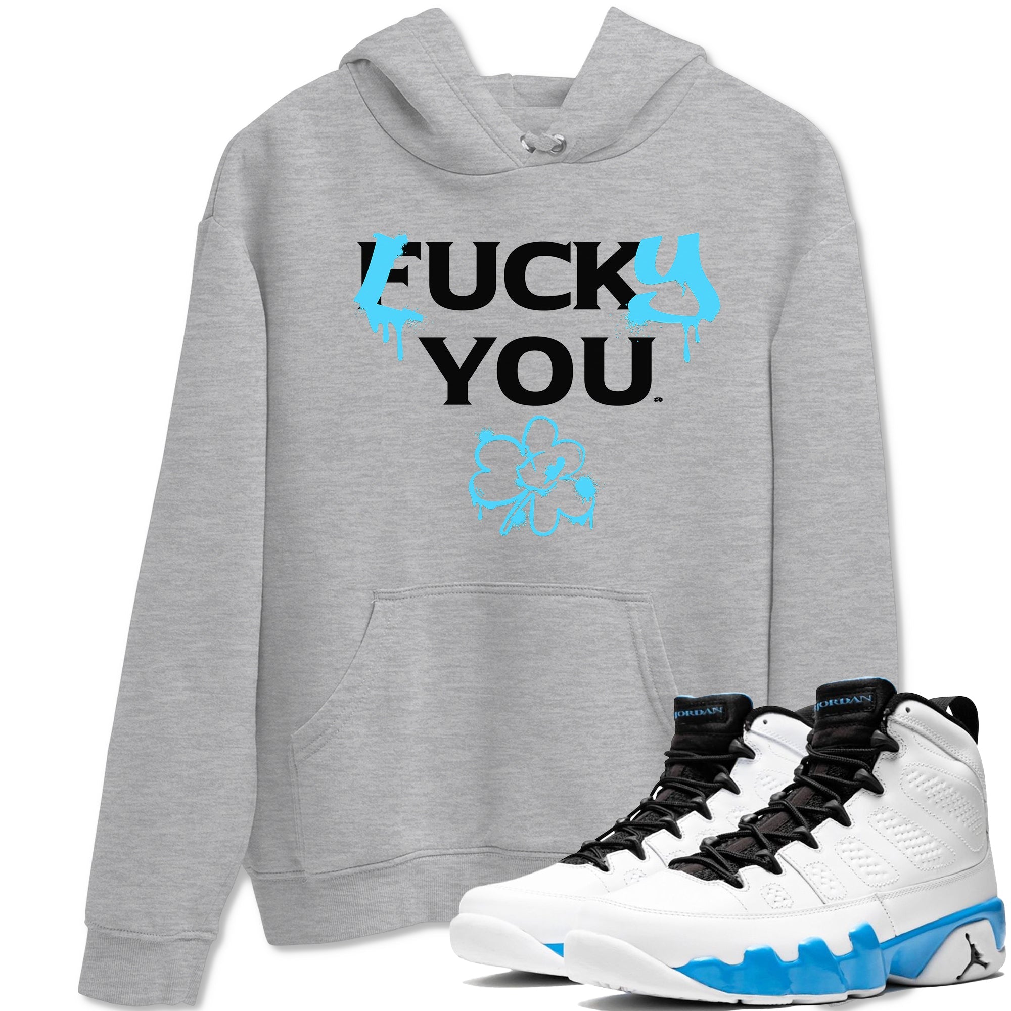 9s Powder Blue shirt to match jordans Lucky You sneaker tees Air Jordan 9 Powder Blue Streetwear Brand Drip Gear Zone unisex cotton Heather Grey 1 crew neck shirt