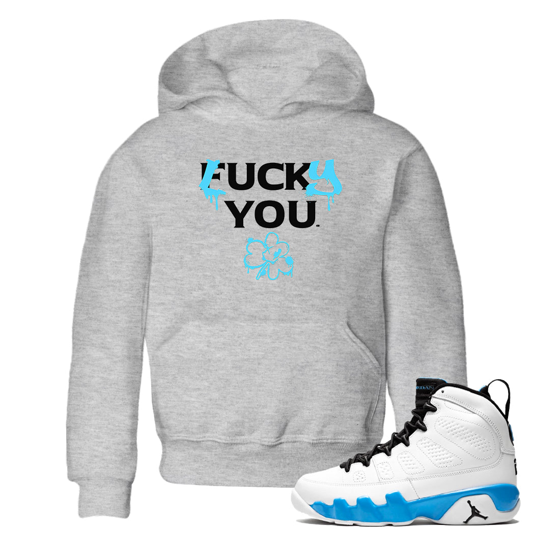 9s Powder Blue shirt to match jordans Lucky You sneaker tees Air Jordan 9 Powder Blue Streetwear Brand Drip Gear Zone baby toddler Heather Grey 1 cotton Shirt