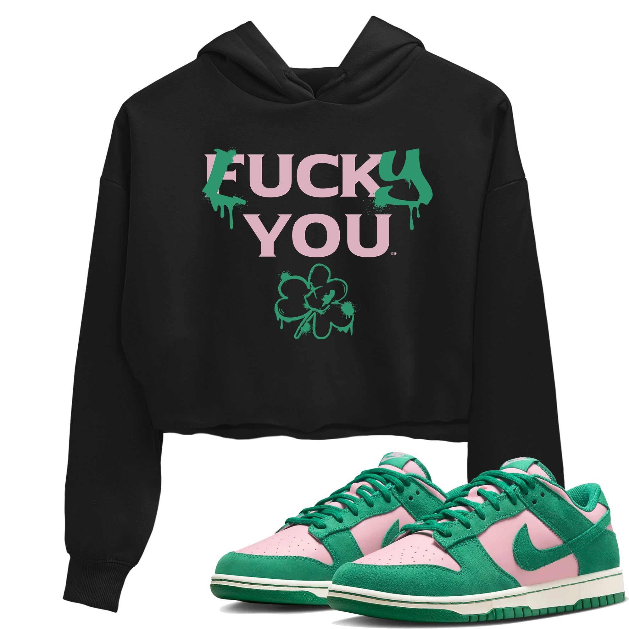 Dunk Low Medium Soft Pink Malachite shirt to match jordans Lucky You sneaker tees Dunk Medium Soft Pink Malachite Drip Gear Zone Black 1 crop length shirt