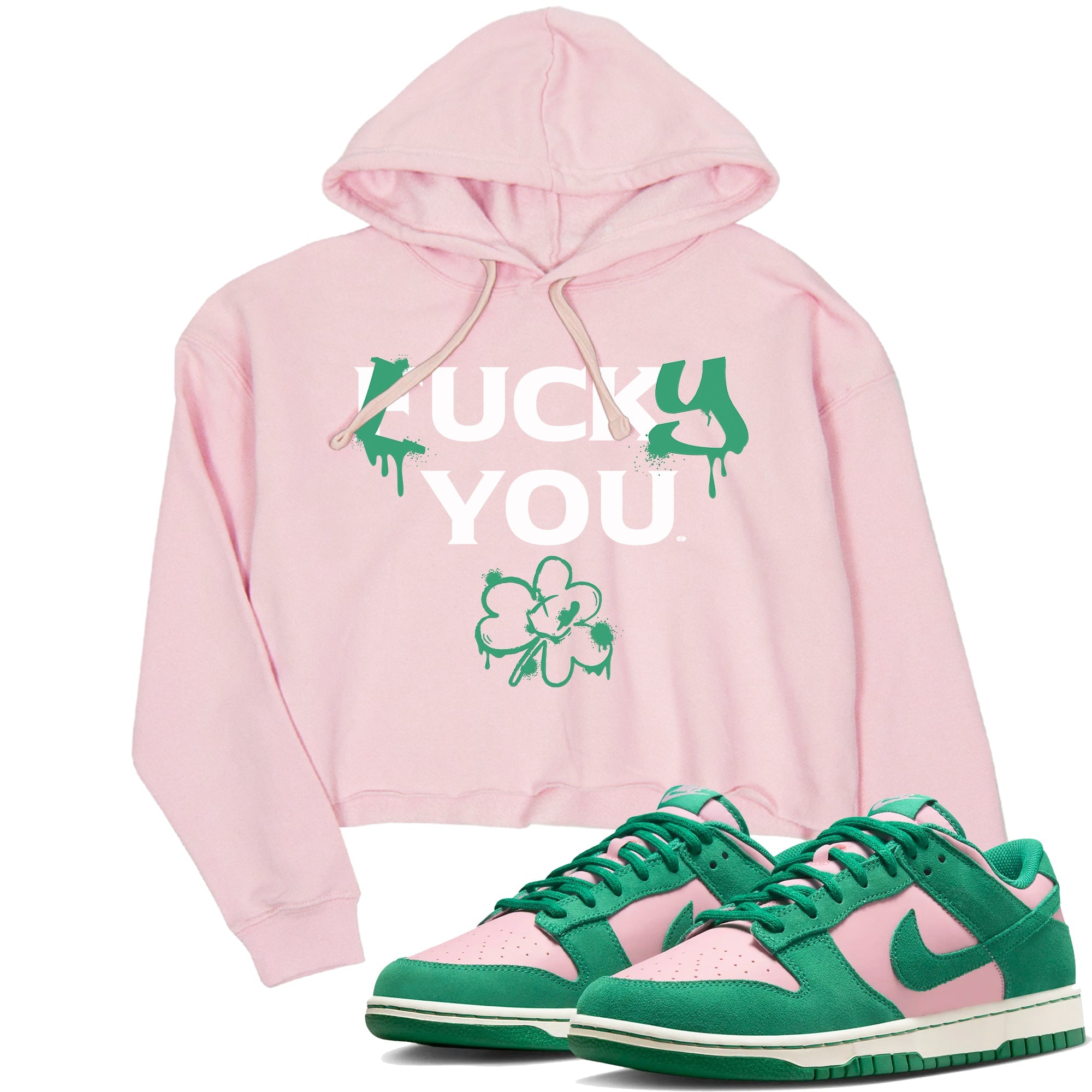Dunk Low Medium Soft Pink Malachite shirt to match jordans Lucky You sneaker tees Dunk Medium Soft Pink Malachite Drip Gear Zone Pink 1 crop length shirt