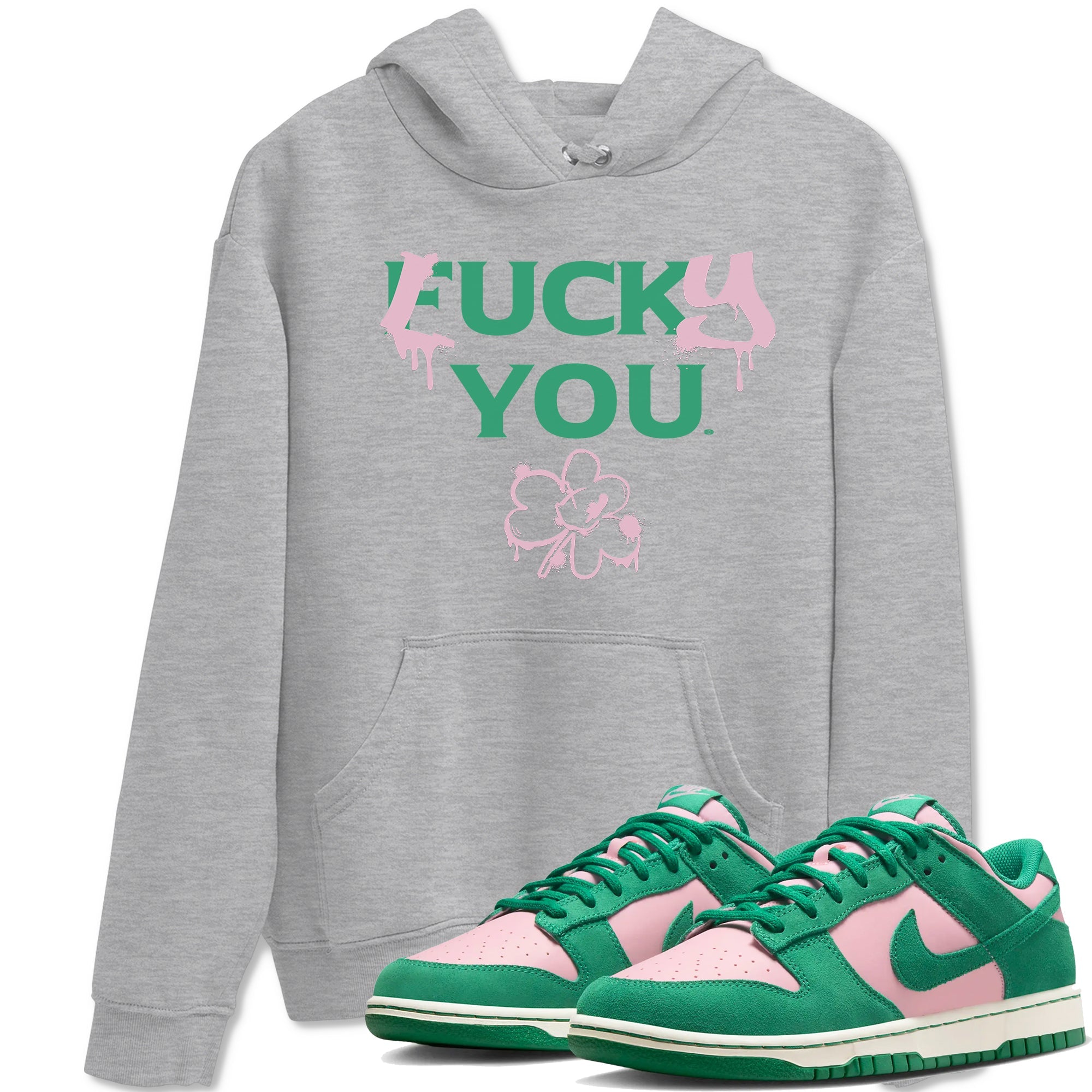 Dunk Low Medium Soft Pink Malachite shirt to match jordans Lucky You sneaker tees Dunk Medium Soft Pink Malachite Drip Gear Zone unisex cotton Heather Grey 1 crew neck shirt
