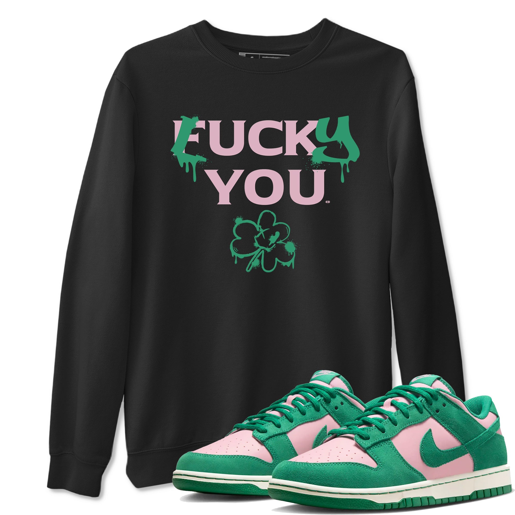 Dunk Low Medium Soft Pink Malachite shirt to match jordans Lucky You sneaker tees Dunk Medium Soft Pink Malachite Drip Gear Zone unisex cotton Black 1 crew neck shirt