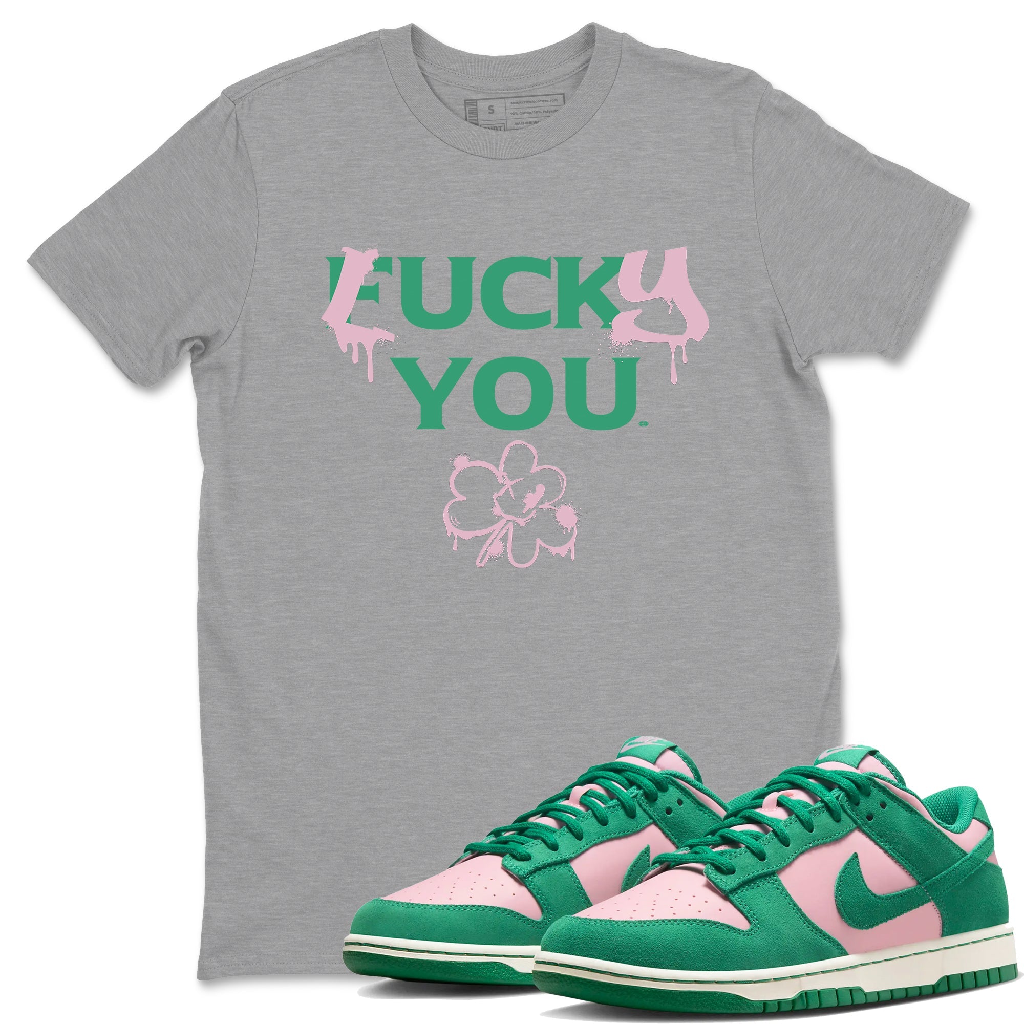 Dunk Low Medium Soft Pink Malachite shirt to match jordans Lucky You sneaker tees Dunk Medium Soft Pink Malachite Drip Gear Zone unisex cotton Heather Grey 1 crew neck shirt