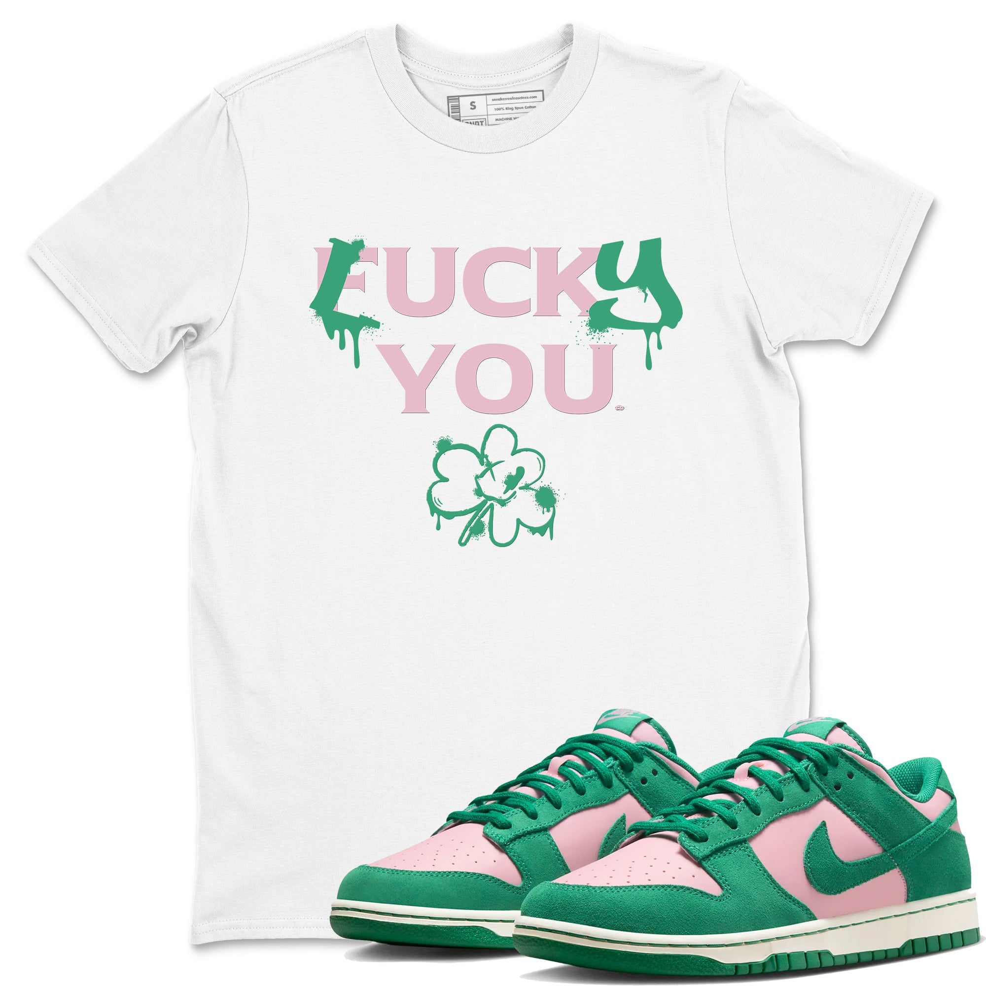 Dunk Low Medium Soft Pink Malachite shirt to match jordans Lucky You sneaker tees Dunk Medium Soft Pink Malachite Drip Gear Zone unisex cotton White 1 crew neck shirt