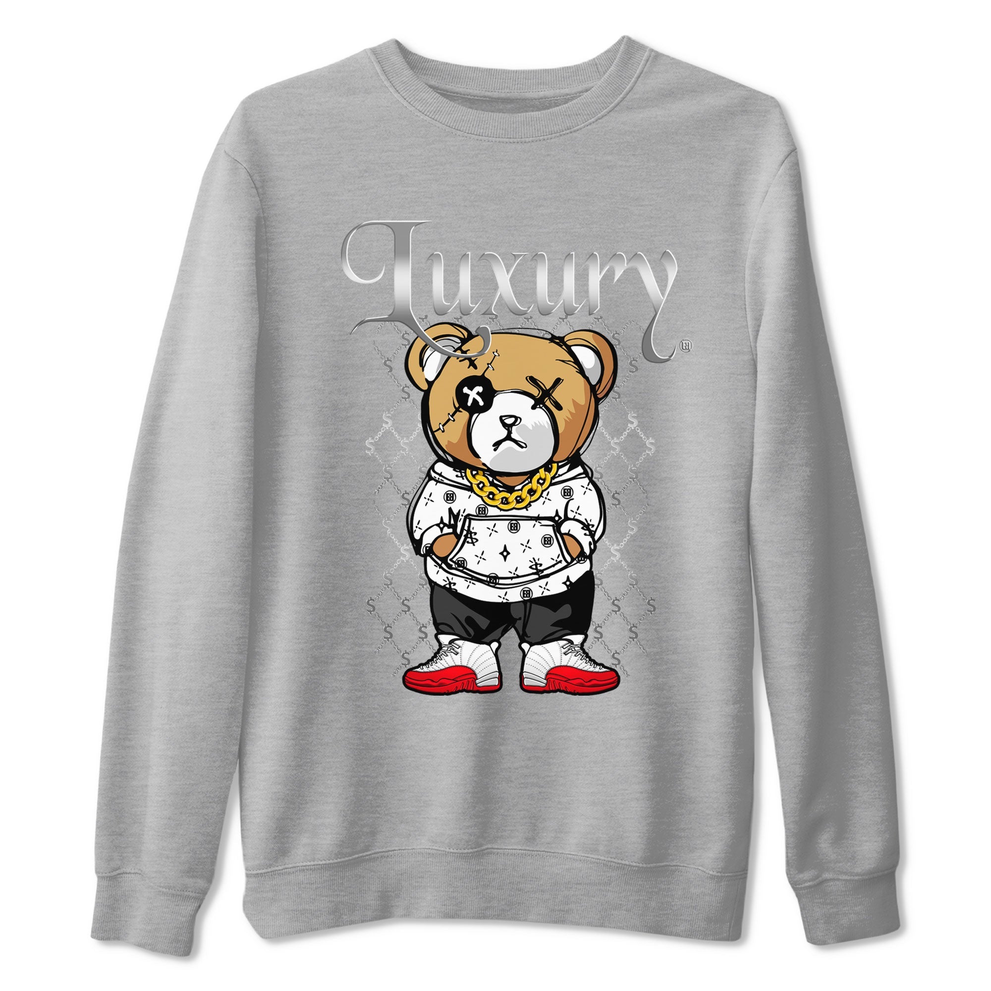 Jordan 12 Cherry shirt to match jordans Luxury Bear sneaker release tees Air Jordan 12 Cherry Drip Gear Zone Unisex Streetwear Clothing Heather Grey 2 T-Shirt