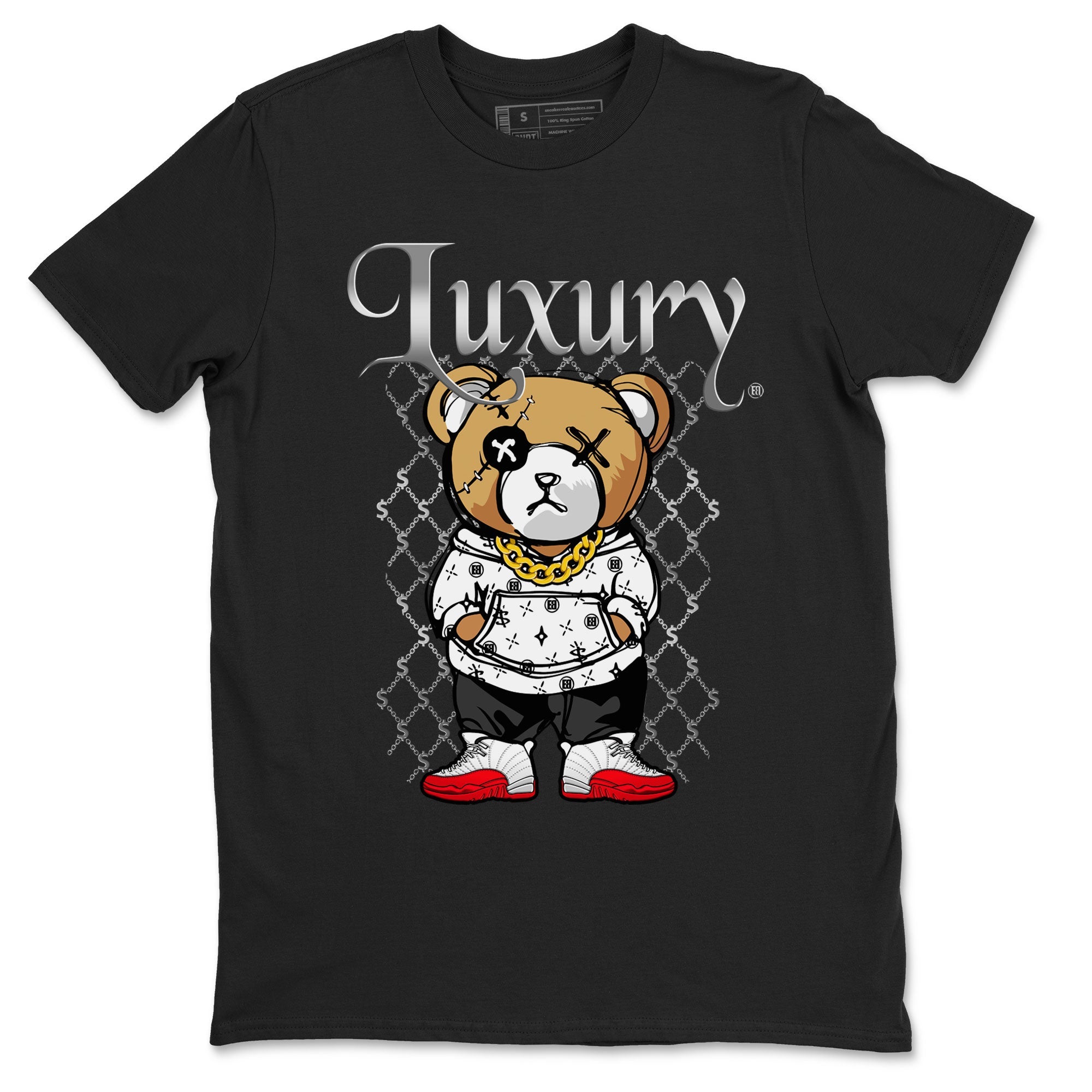 Jordan 12 Cherry shirt to match jordans Luxury Bear sneaker release tees Air Jordan 12 Cherry Drip Gear Zone Unisex Streetwear Clothing Black 2 T-Shirt