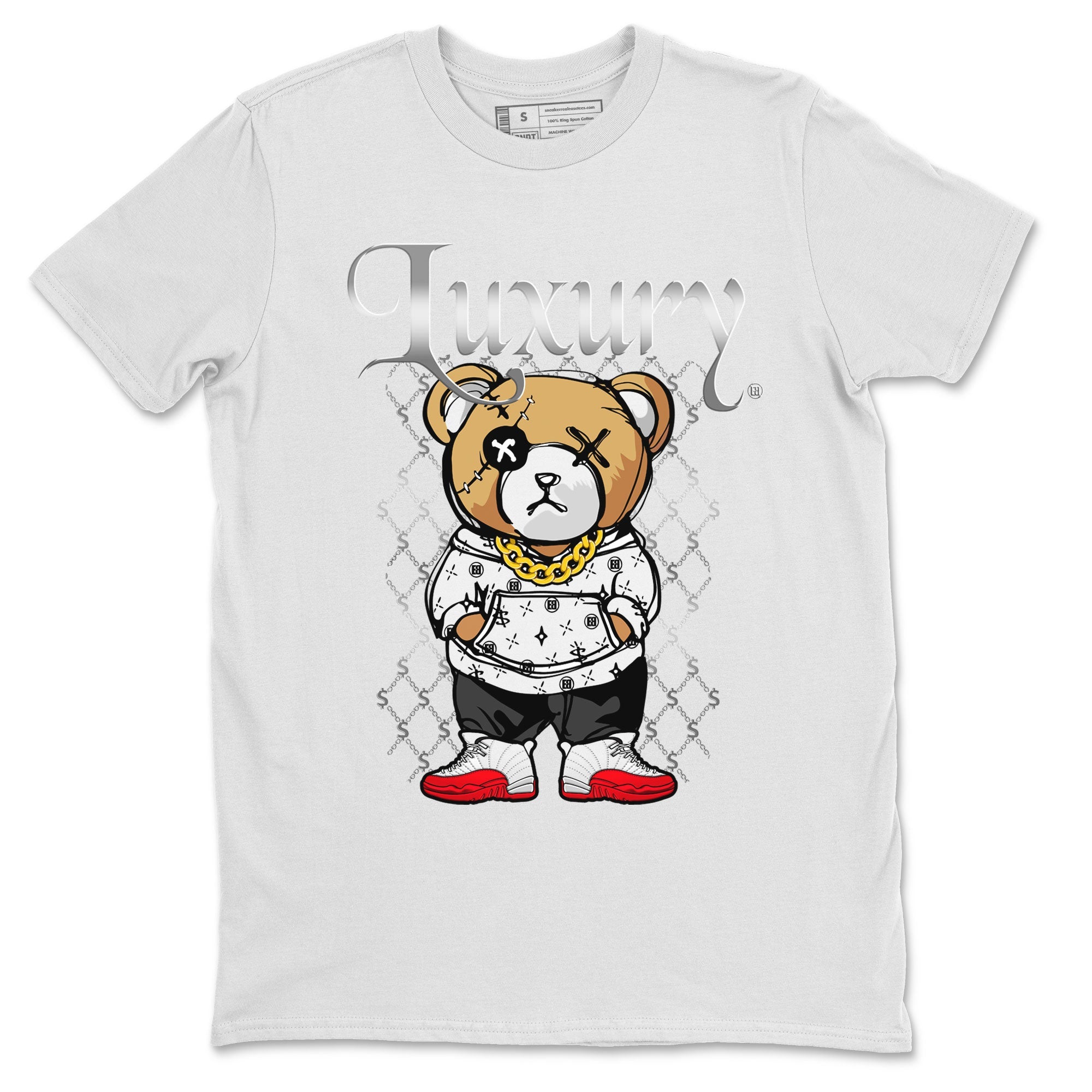 Jordan 12 Cherry shirt to match jordans Luxury Bear sneaker release tees Air Jordan 12 Cherry Drip Gear Zone Unisex Streetwear Clothing White 2 T-Shirt