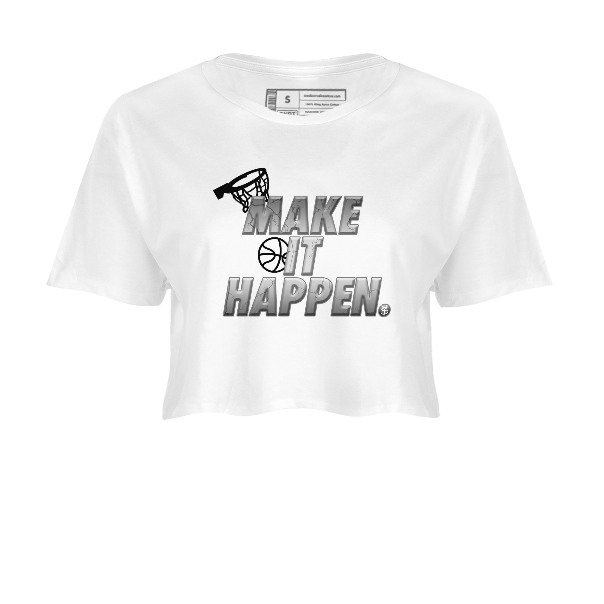Foams One Jin shirts to match jordans Make It Happen sneaker match tees Air Foamposite One Jin match shoes to clothes Drip Gear Zone unisex cotton White 2 crop tee