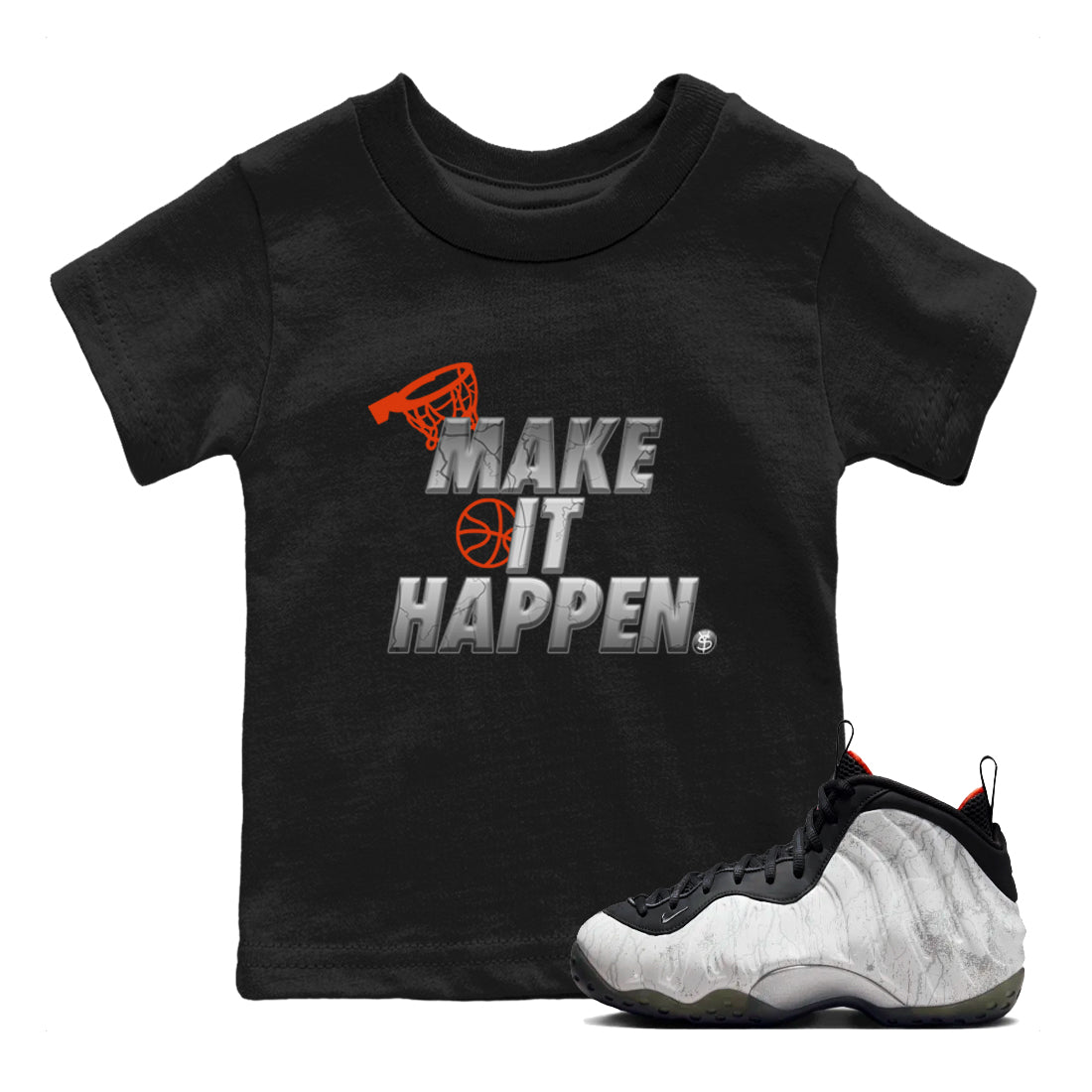 Foams One Jin shirts to match jordans Make It Happen sneaker match tees Air Foamposite One Jin match shoes to clothes Drip Gear Zone Youth Baby Black 1 tee