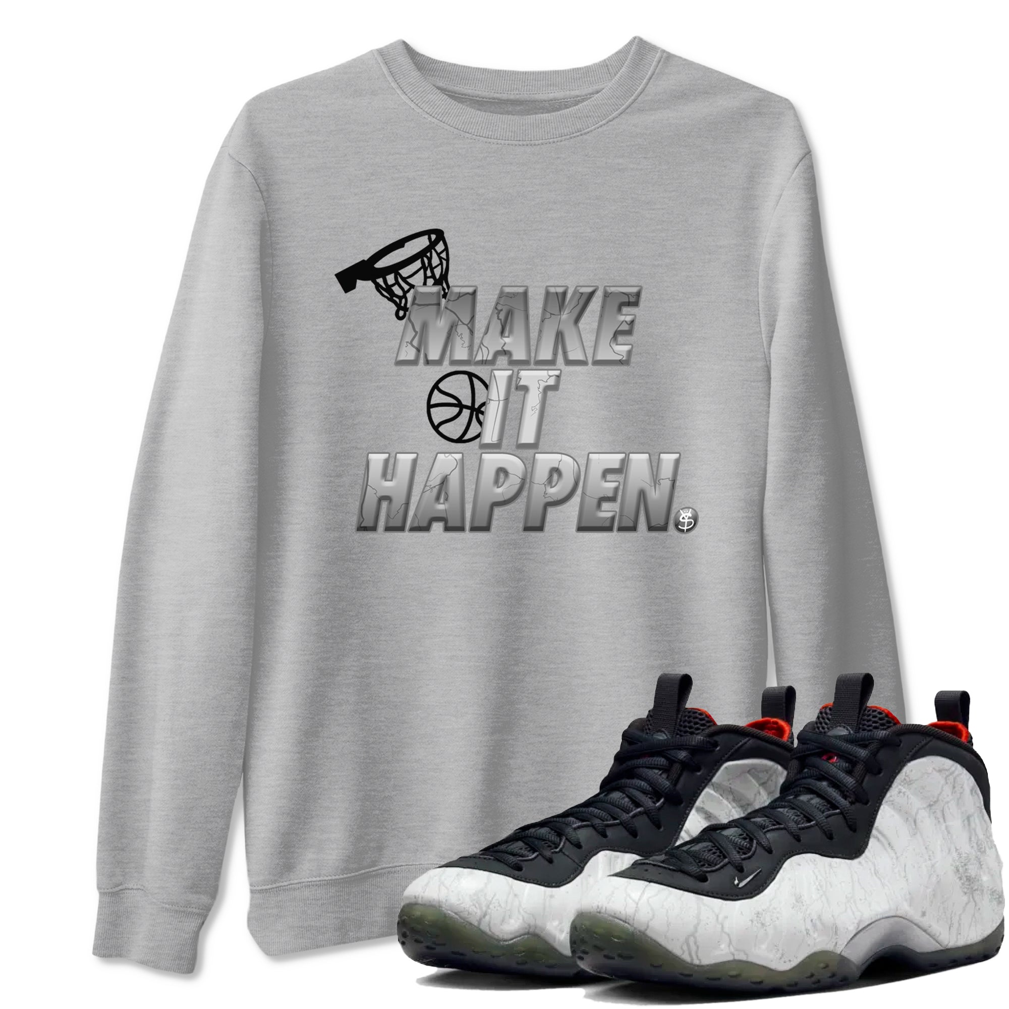 Foams One Jin shirts to match jordans Make It Happen sneaker match tees Air Foamposite One Jin match shoes to clothes Drip Gear Zone unisex cotton Heather Grey 1 shirts