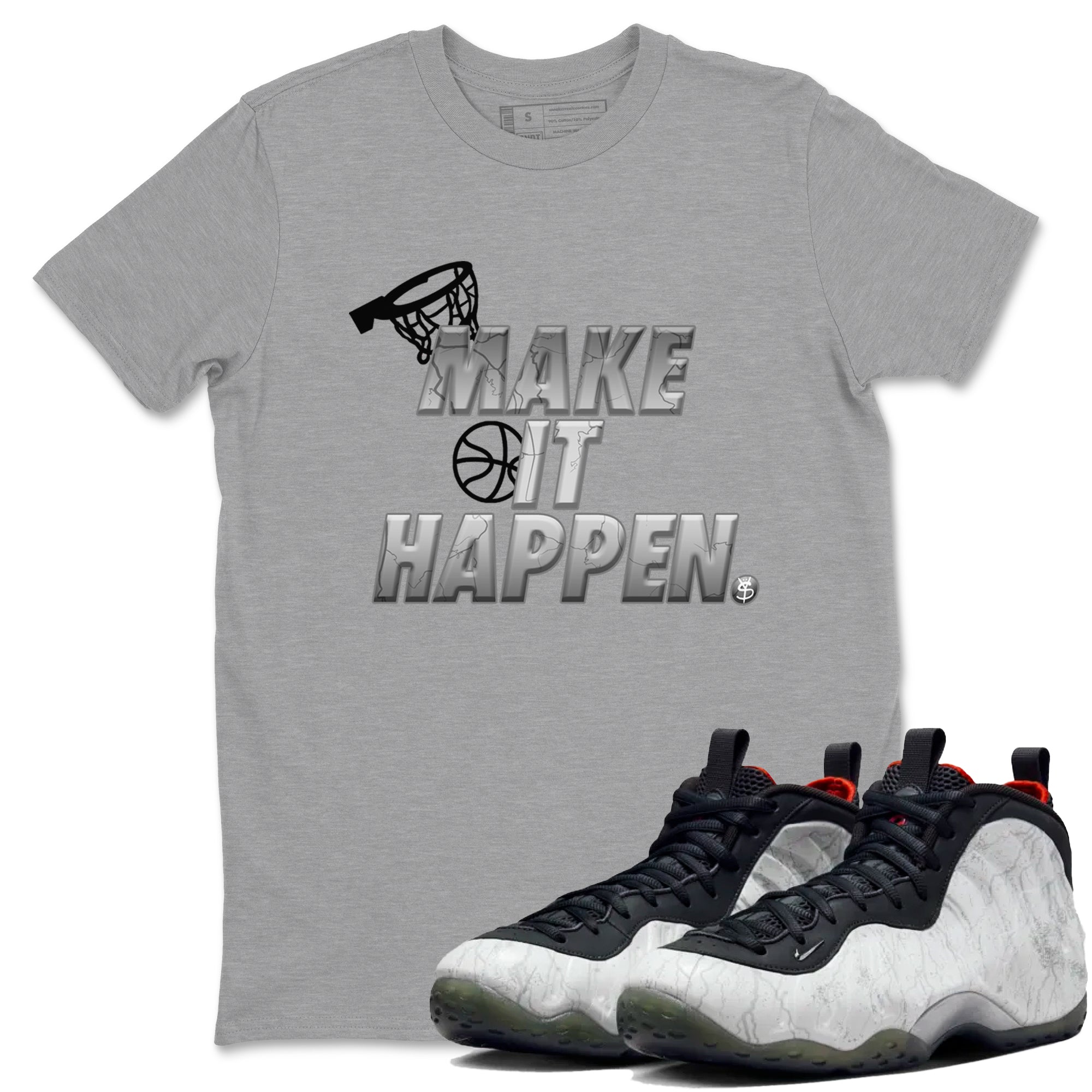 Foams One Jin shirts to match jordans Make It Happen sneaker match tees Air Foamposite One Jin match shoes to clothes Drip Gear Zone unisex cotton Heather Grey 1 shirts