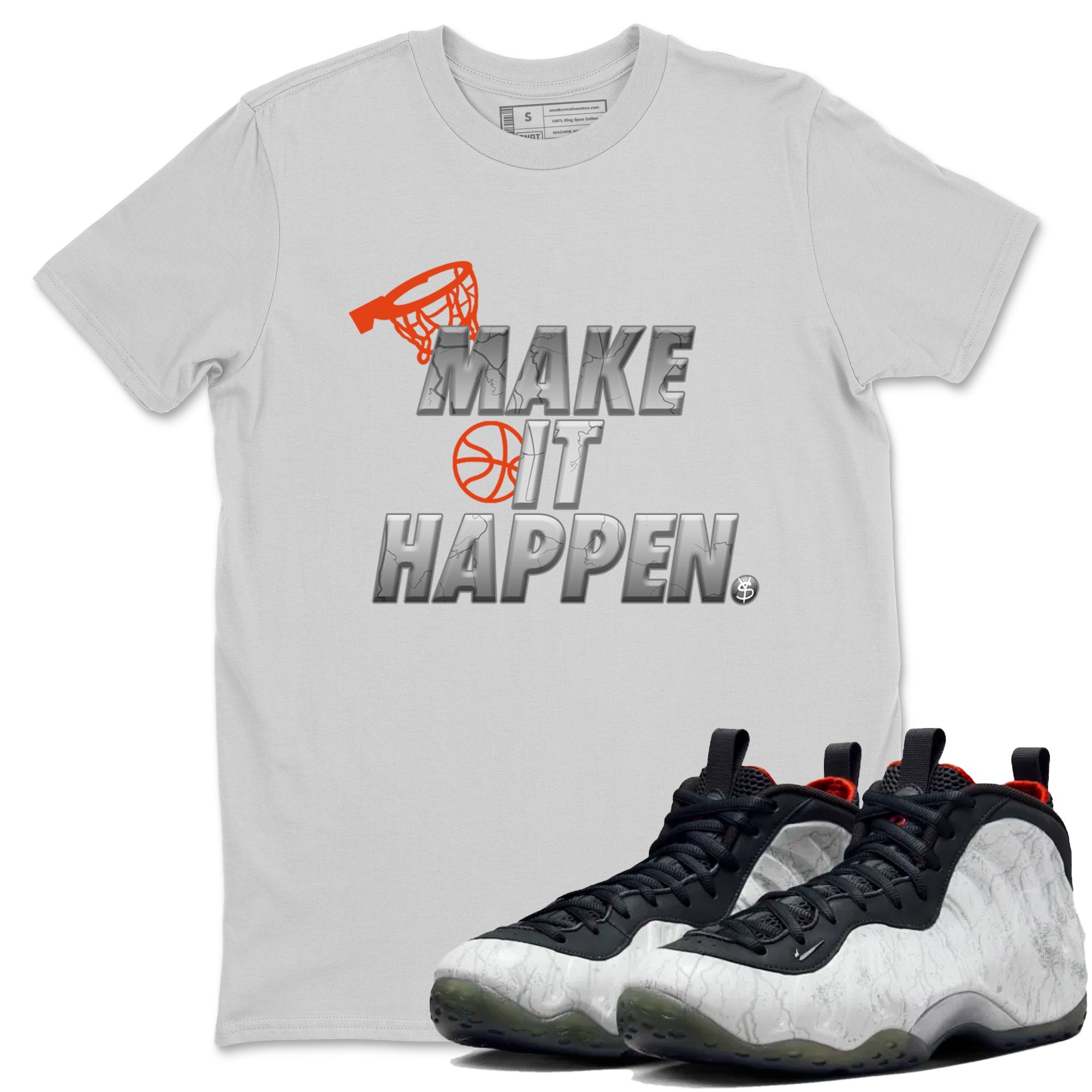 Foams One Jin shirts to match jordans Make It Happen sneaker match tees Air Foamposite One Jin match shoes to clothes Drip Gear Zone unisex cotton Silver 1 shirts