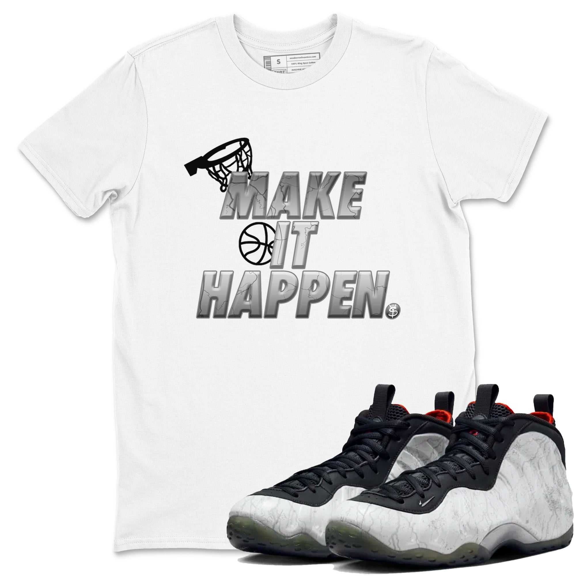 Foams One Jin shirts to match jordans Make It Happen sneaker match tees Air Foamposite One Jin match shoes to clothes Drip Gear Zone unisex cotton White 1 shirts