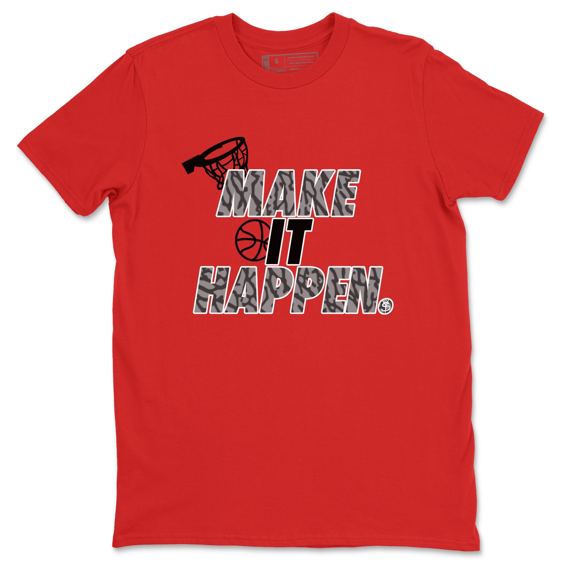 3s Black Cement shirts to match jordans Make It Happen sneaker match tees Air Jordan 3 Black Cement match shoes to clothes Drip Gear Zone unisex cotton Red 2 shirts