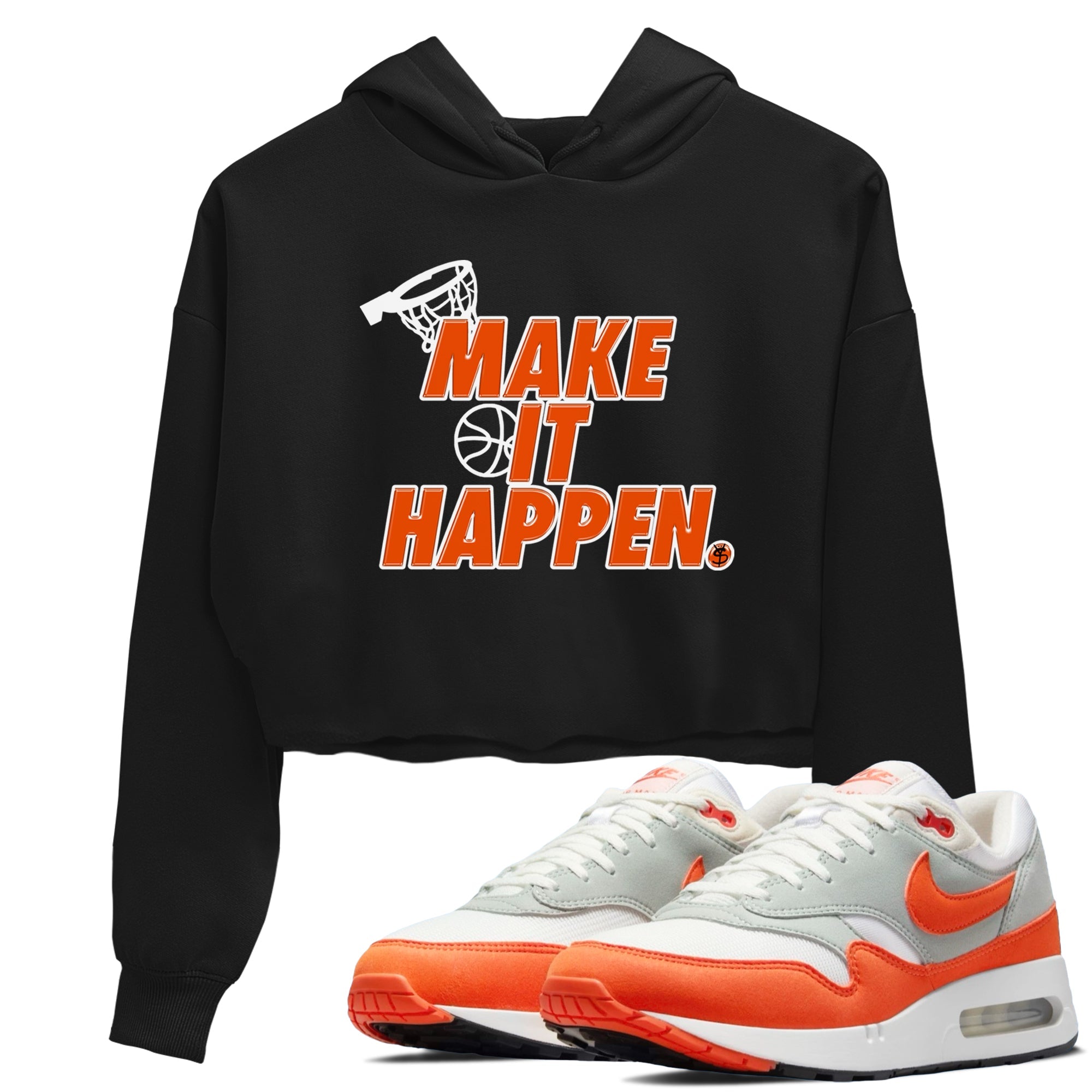 Air Max 1 OG '86 'Summit White and Cosmic Clay shirts to match jordans Make It Happen sneaker match tees Air Max 1 Cosmic Clay match shoes to clothes Drip Gear Zone unisex cotton Black 1 crop tee