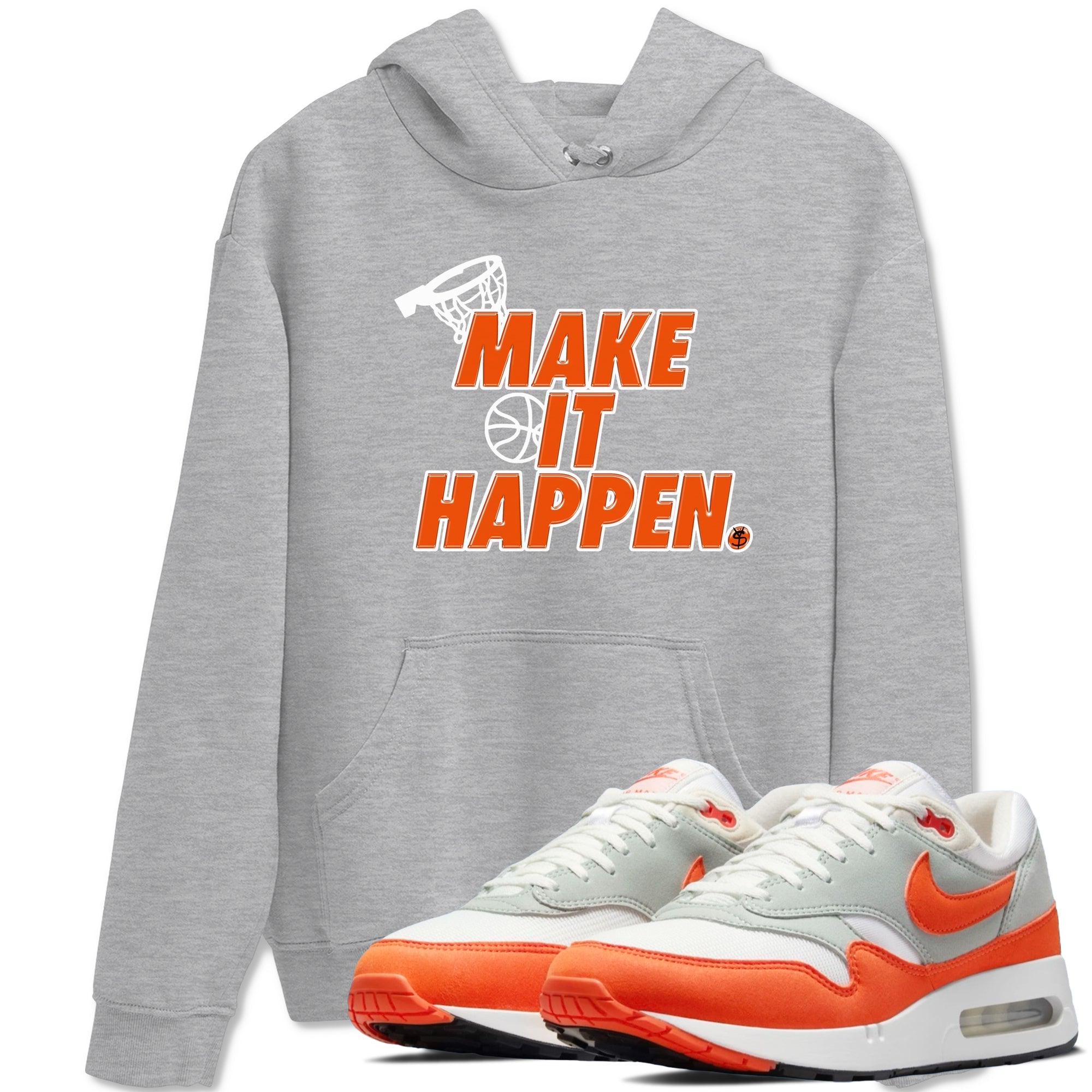 Air Max 1 OG '86 'Summit White and Cosmic Clay shirts to match jordans Make It Happen sneaker match tees Air Max 1 Cosmic Clay match shoes to clothes Drip Gear Zone unisex cotton Heather Grey 1 shirts