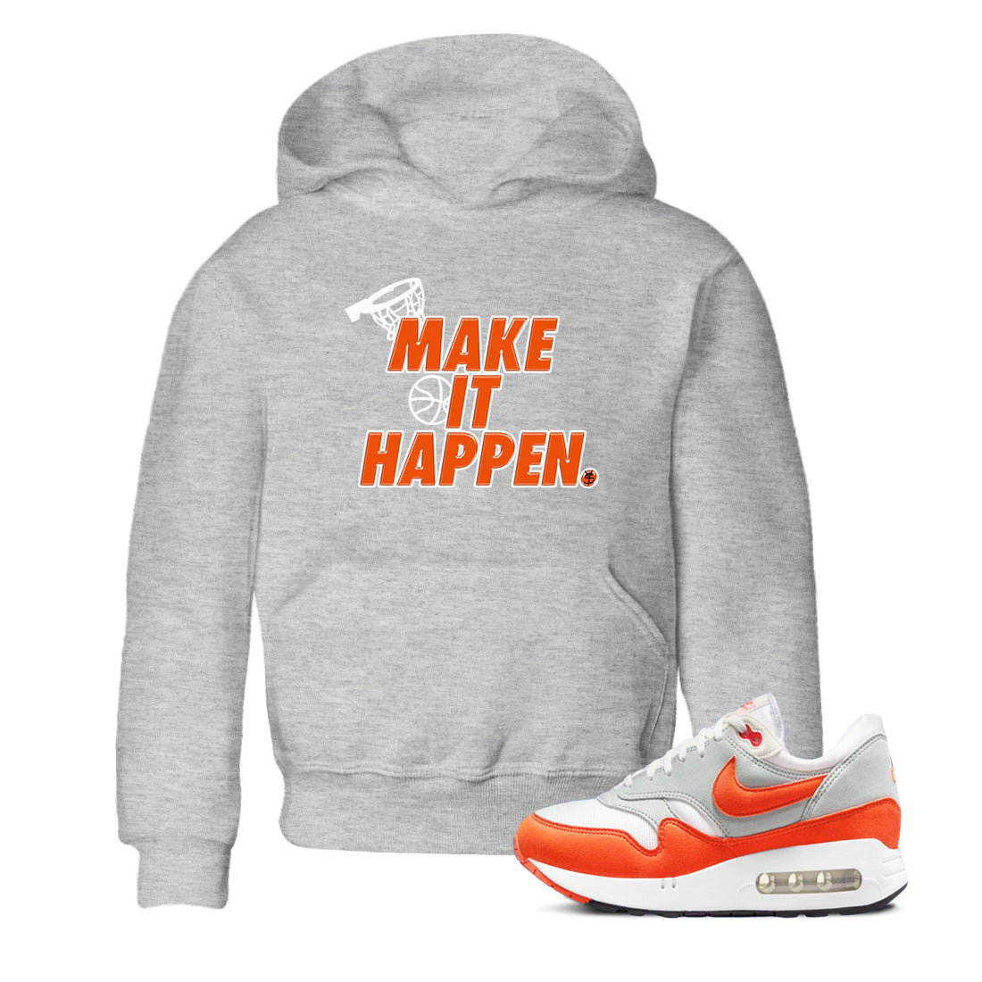 Air Max 1 OG '86 'Summit White and Cosmic Clay shirts to match jordans Make It Happen sneaker match tees Air Max 1 Cosmic Clay match shoes to clothes Drip Gear Zone Youth Baby Heather Grey 1 tee