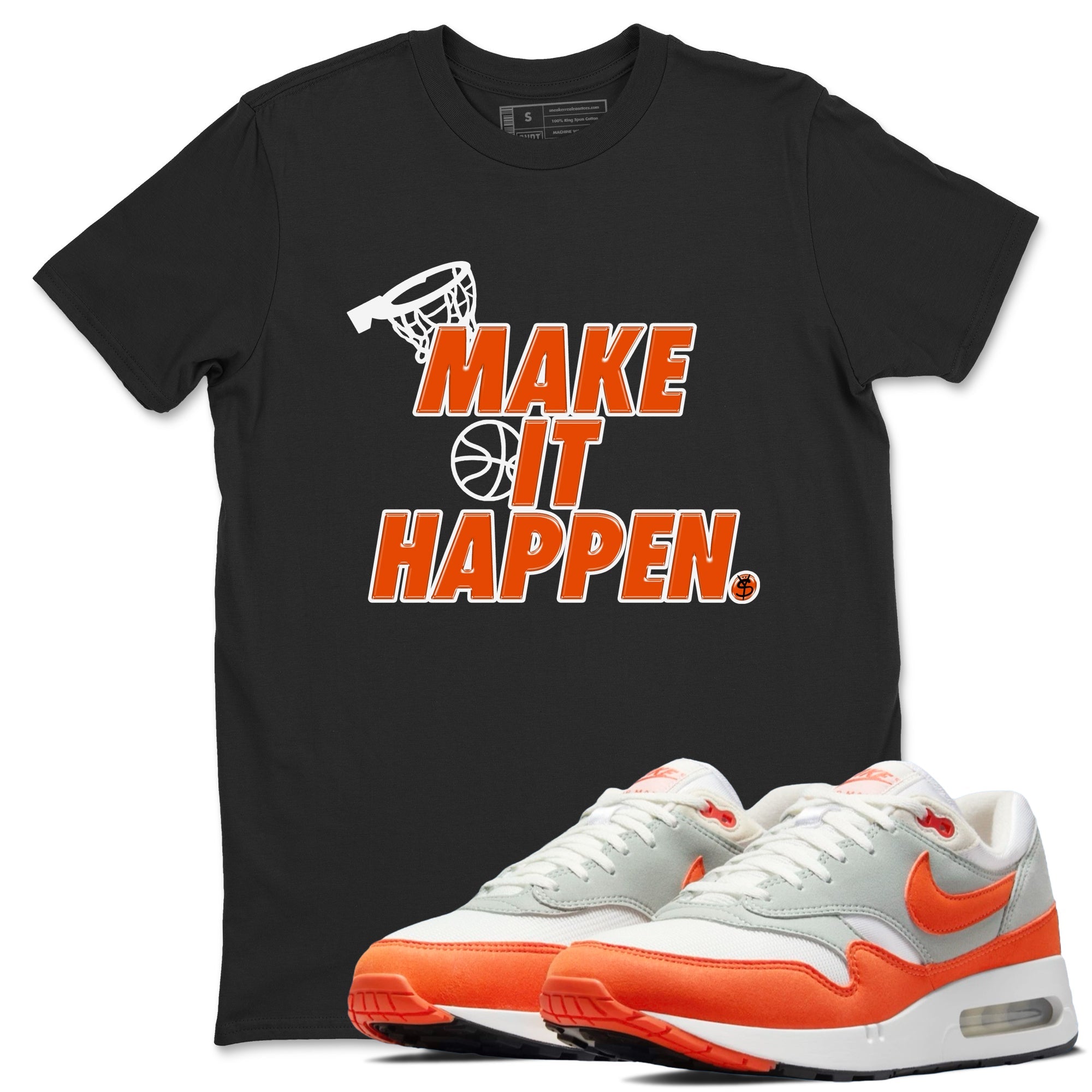 Air Max 1 OG '86 'Summit White and Cosmic Clay shirts to match jordans Make It Happen sneaker match tees Air Max 1 Cosmic Clay match shoes to clothes Drip Gear Zone unisex cotton Black 1 shirts
