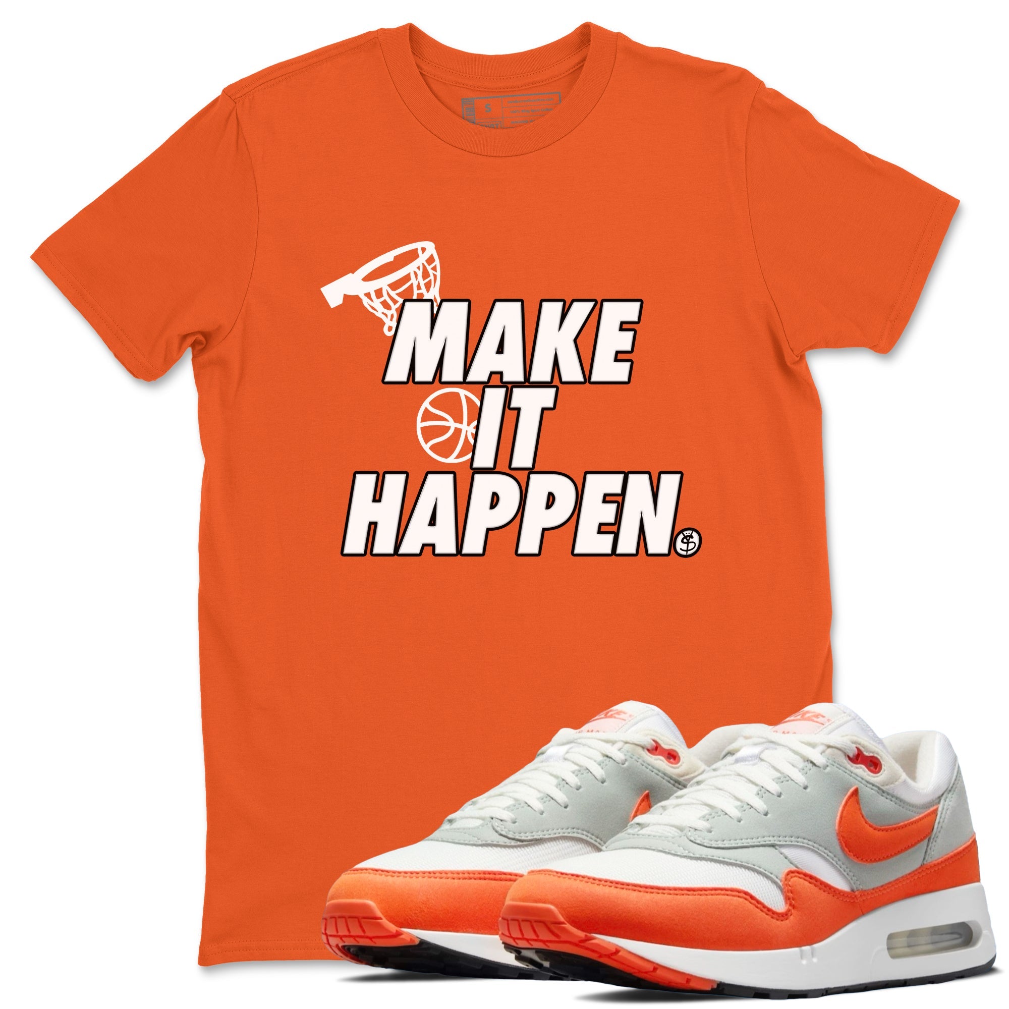 Air Max 1 OG '86 'Summit White and Cosmic Clay shirts to match jordans Make It Happen sneaker match tees Air Max 1 Cosmic Clay match shoes to clothes Drip Gear Zone unisex cotton Orange 1 shirts