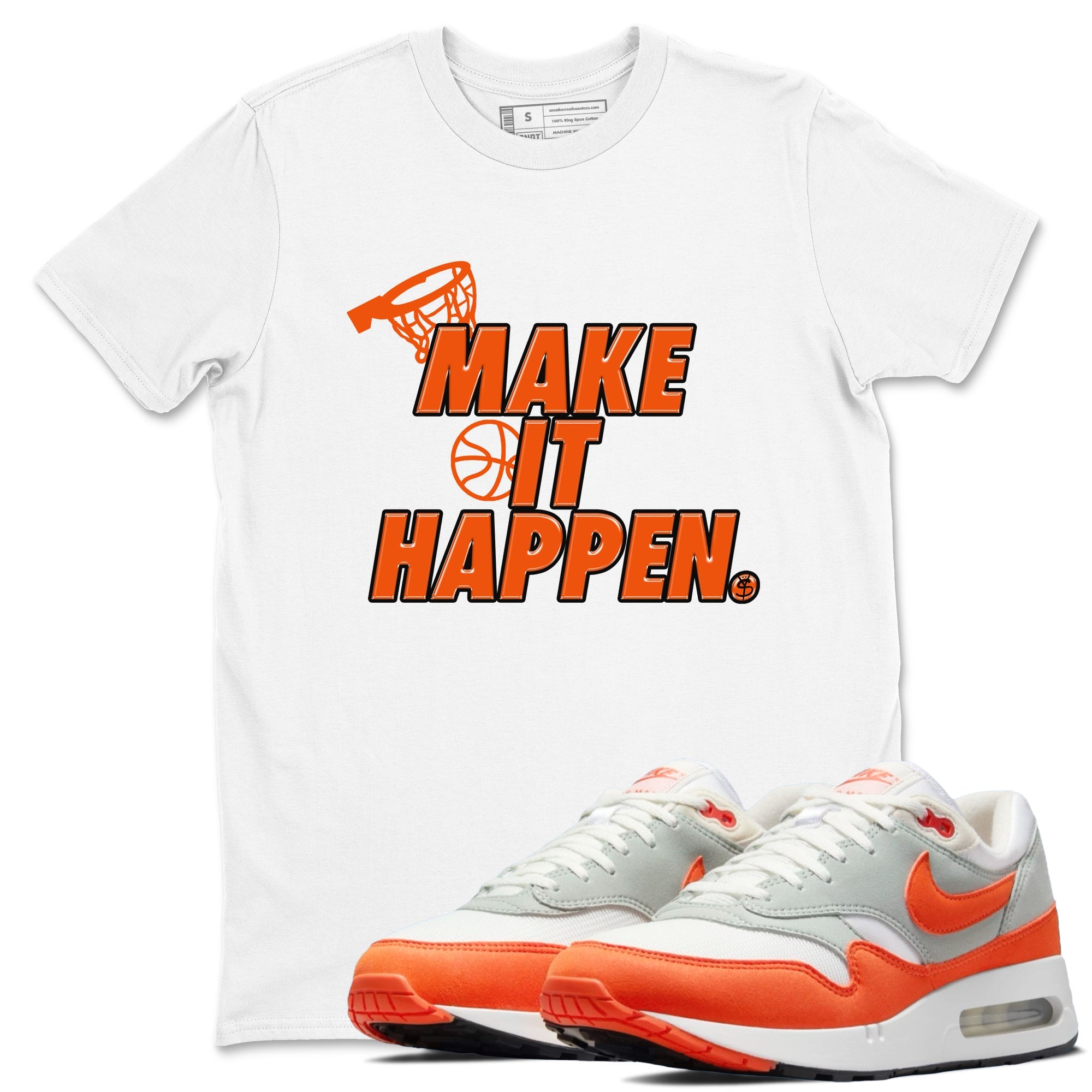 Air Max 1 OG '86 'Summit White and Cosmic Clay shirts to match jordans Make It Happen sneaker match tees Air Max 1 Cosmic Clay match shoes to clothes Drip Gear Zone unisex cotton White 1 shirts