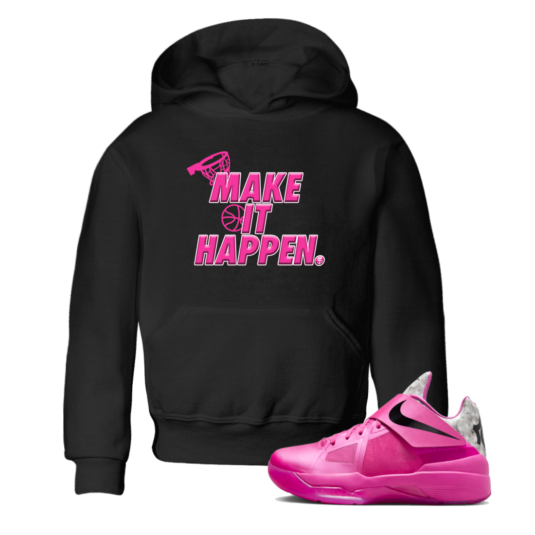 Nike KD 4 Retro Aunt Pearl shirts to match jordans Make It Happen sneaker match tees Nike KD 4 Aunt Pearl match shoes to clothes Drip Gear Zone Youth Baby Black 1 tee