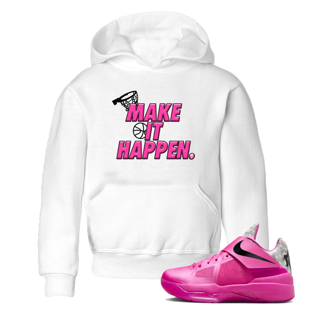 Nike KD 4 Retro Aunt Pearl shirts to match jordans Make It Happen sneaker match tees Nike KD 4 Aunt Pearl match shoes to clothes Drip Gear Zone Youth Baby White 1 tee