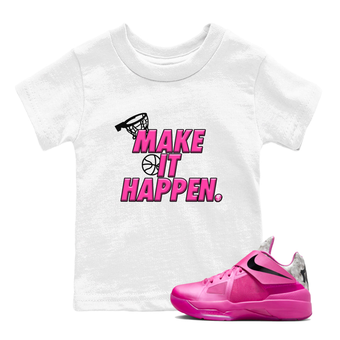 Nike KD 4 Retro Aunt Pearl shirts to match jordans Make It Happen sneaker match tees Nike KD 4 Aunt Pearl match shoes to clothes Drip Gear Zone Youth Baby White 1 tee