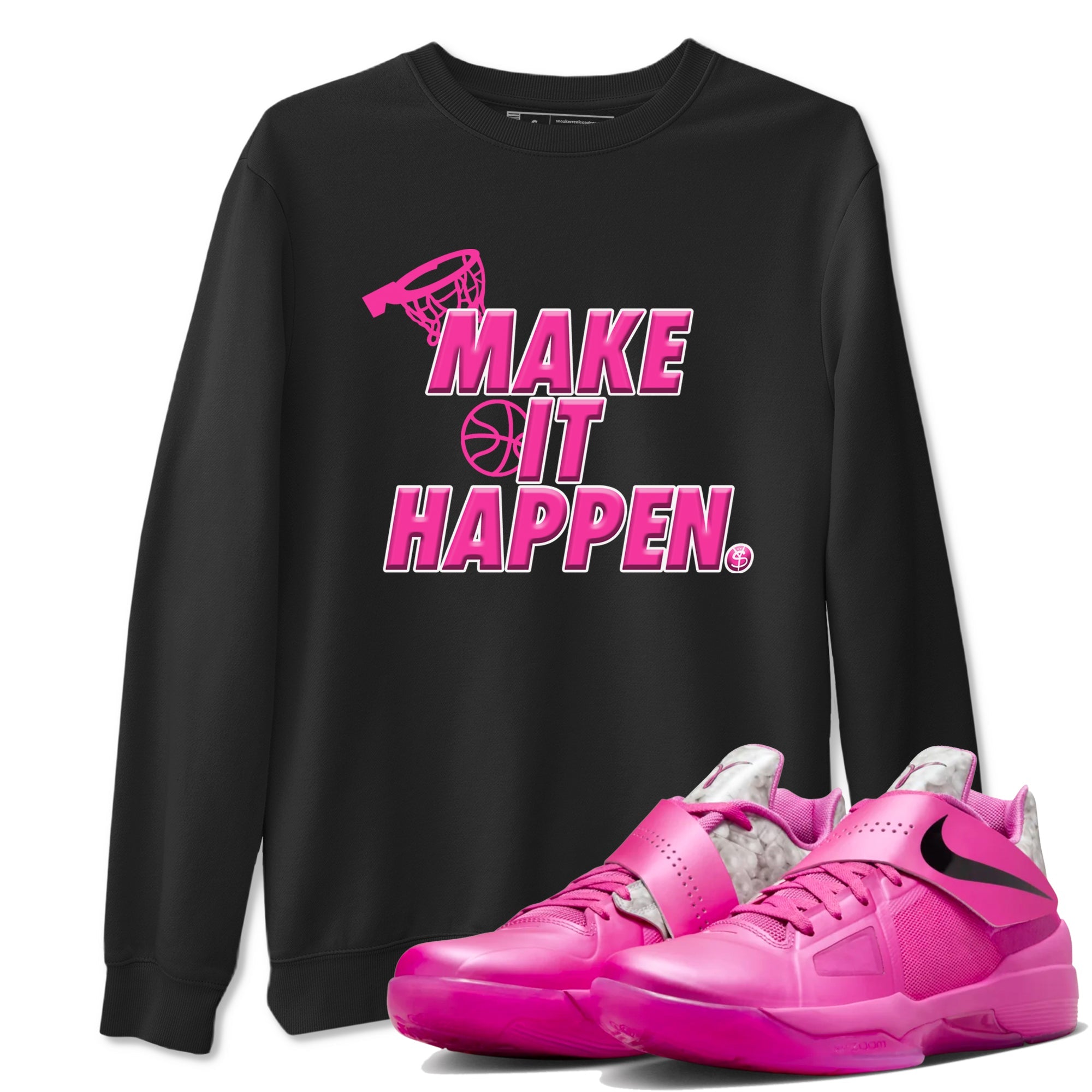 Nike KD 4 Retro Aunt Pearl shirts to match jordans Make It Happen sneaker match tees Nike KD 4 Aunt Pearl match shoes to clothes Drip Gear Zone unisex cotton Black 1 shirts