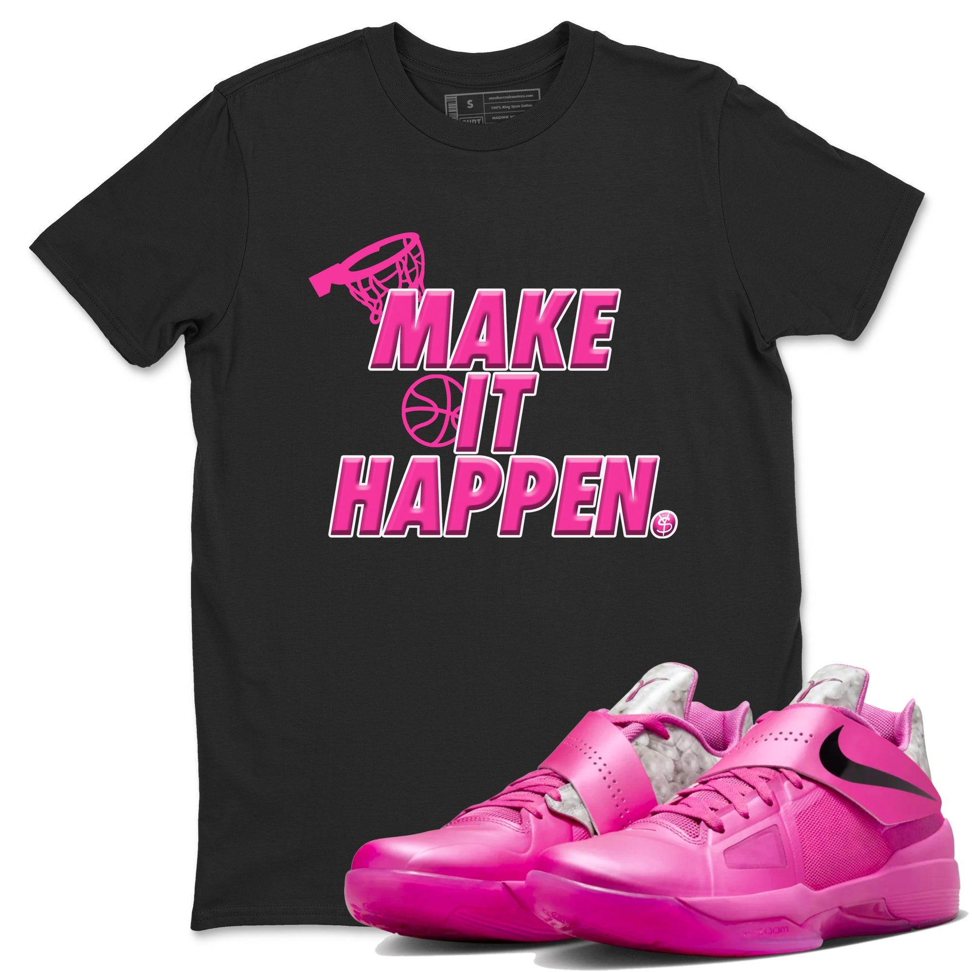 Nike KD 4 Retro Aunt Pearl shirts to match jordans Make It Happen sneaker match tees Nike KD 4 Aunt Pearl match shoes to clothes Drip Gear Zone unisex cotton Black 1 shirts