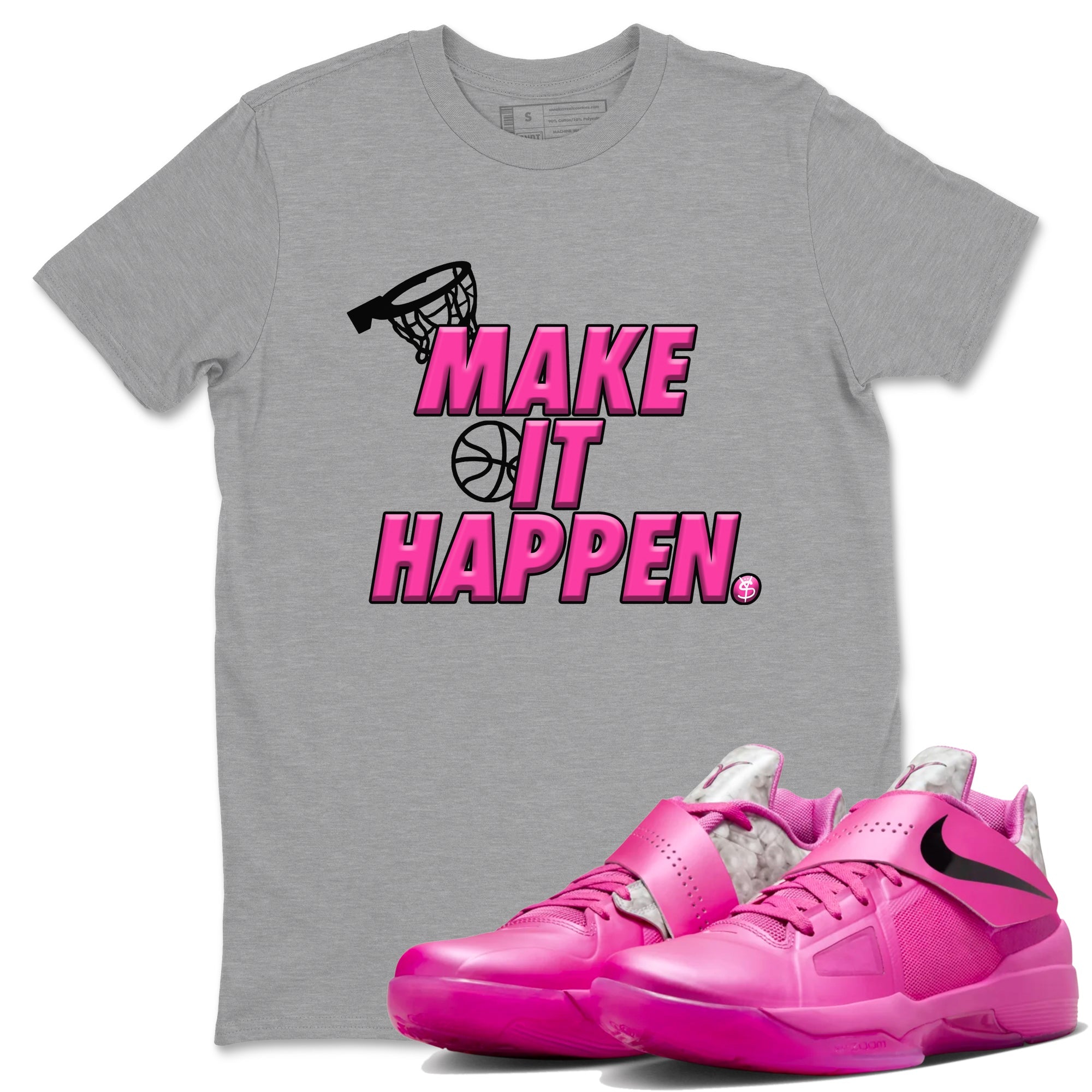Nike KD 4 Retro Aunt Pearl shirts to match jordans Make It Happen sneaker match tees Nike KD 4 Aunt Pearl match shoes to clothes Drip Gear Zone unisex cotton Heather Grey 1 shirts