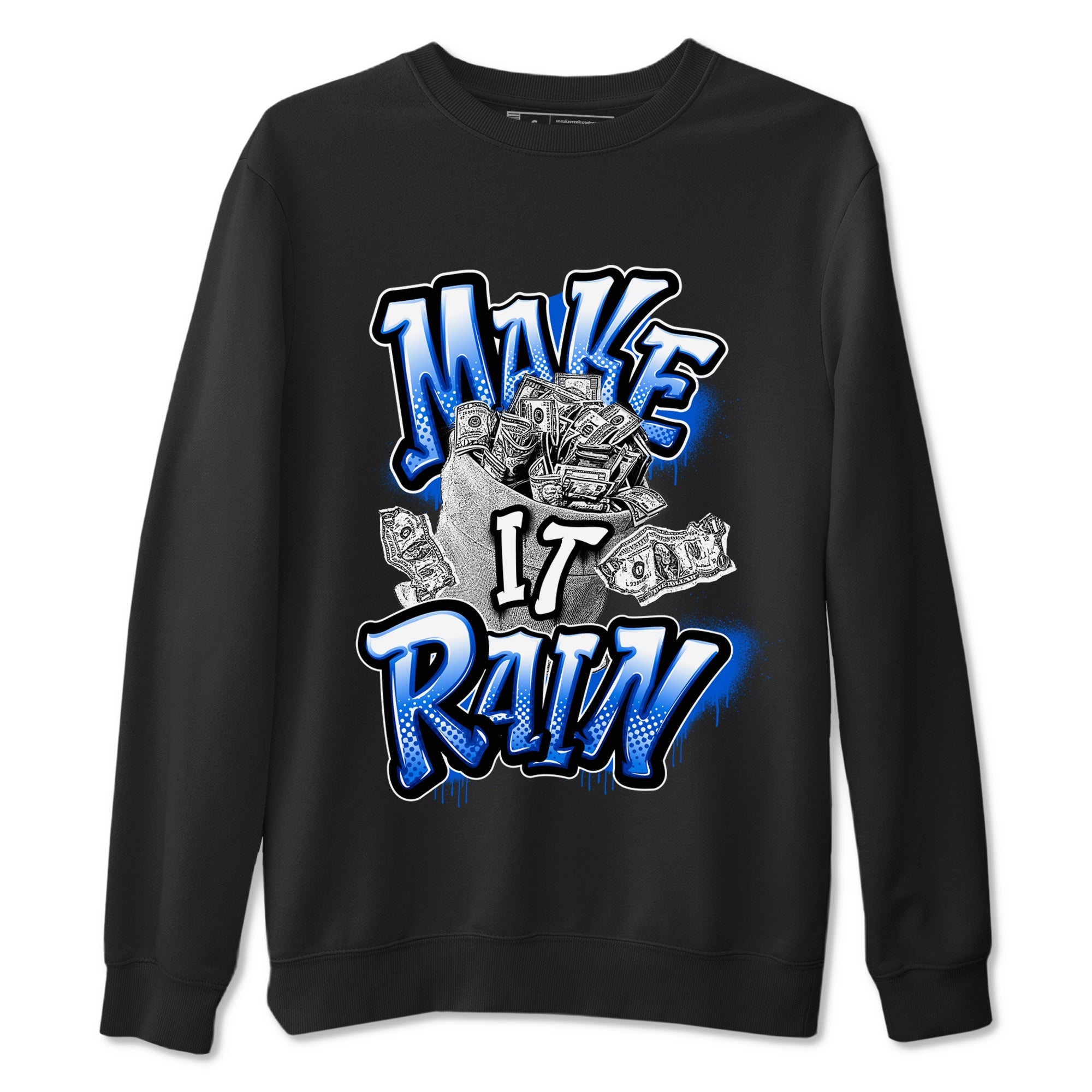 AJ1 Game Royal shirt to match jordans Make It Rain Money sneaker tees Air Jordan 1 Game Royal Drip Gear Zone unisex cotton Black 2 crew neck shirt