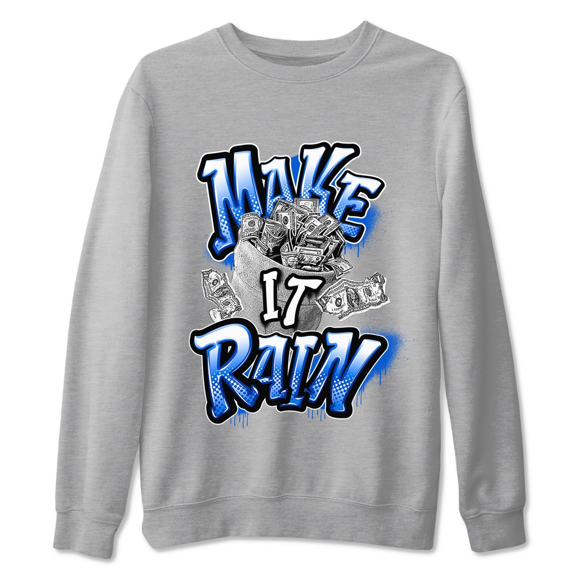 AJ1 Game Royal shirt to match jordans Make It Rain Money sneaker tees Air Jordan 1 Game Royal Drip Gear Zone unisex cotton Heather Grey 2 crew neck shirt