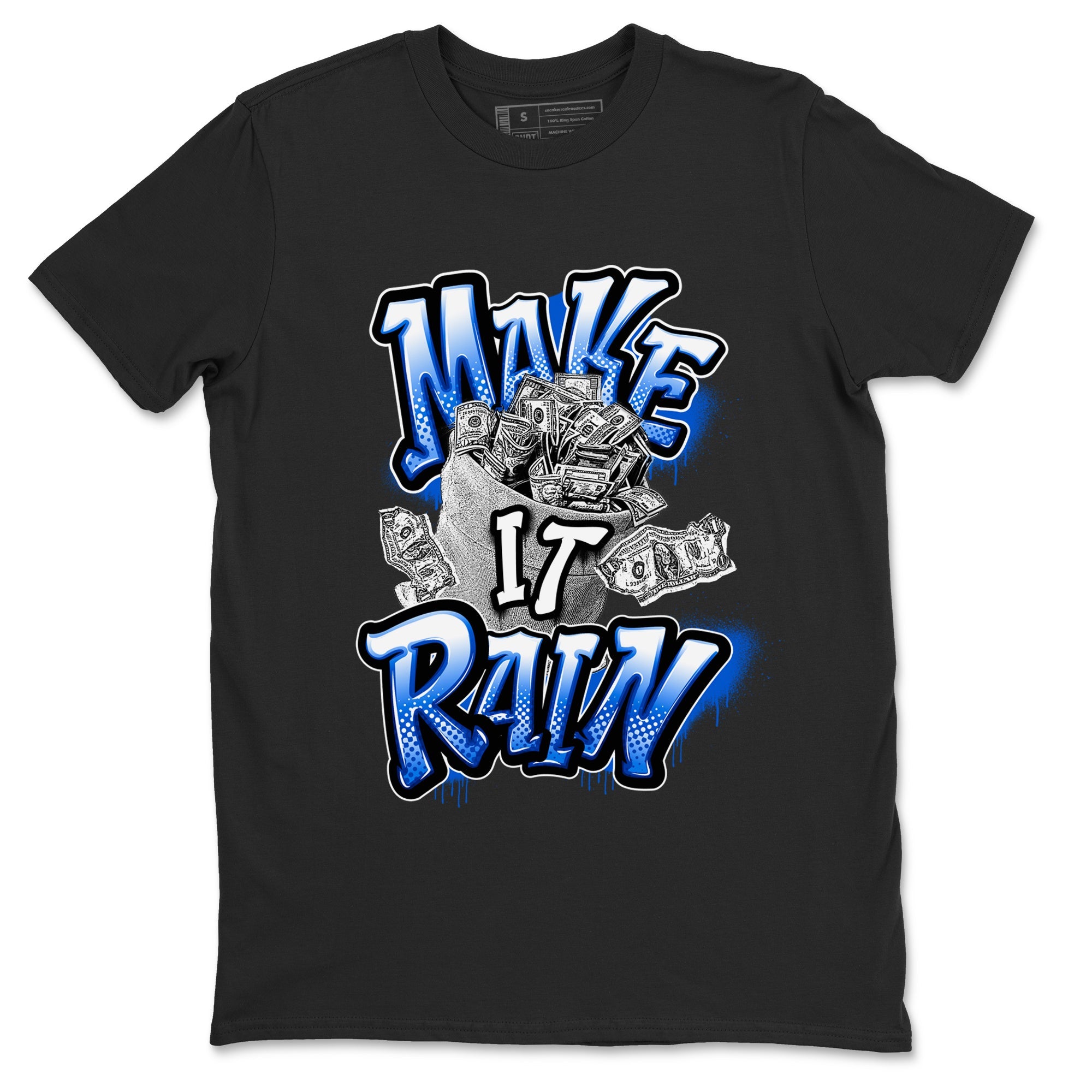 AJ1 Game Royal shirt to match jordans Make It Rain Money sneaker tees Air Jordan 1 Game Royal Drip Gear Zone unisex cotton Black 2 crew neck shirt