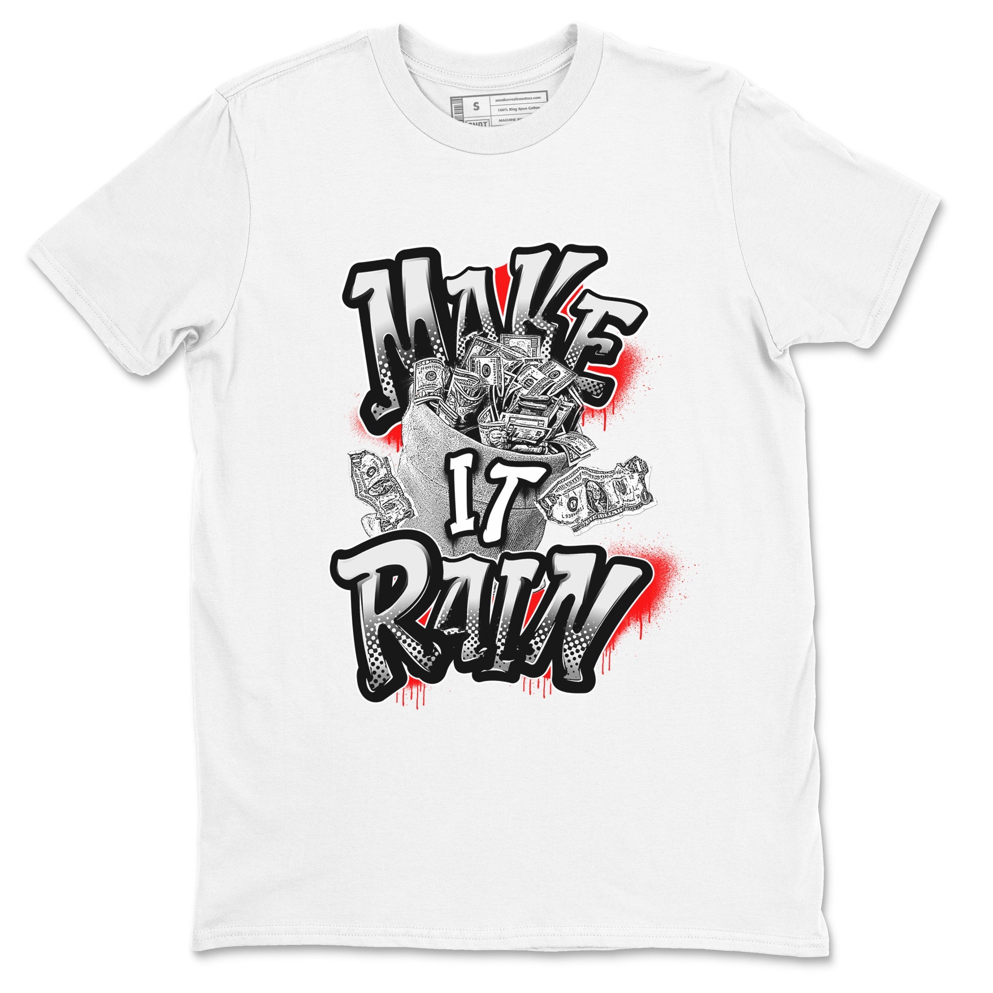 12s Taxi Flip shirts to match jordans Make It Rain Money sneaker match tees Air Jordan 12 Taxi Flip Drip Gear Zone streetwear brand White 2 unisex cotton tee