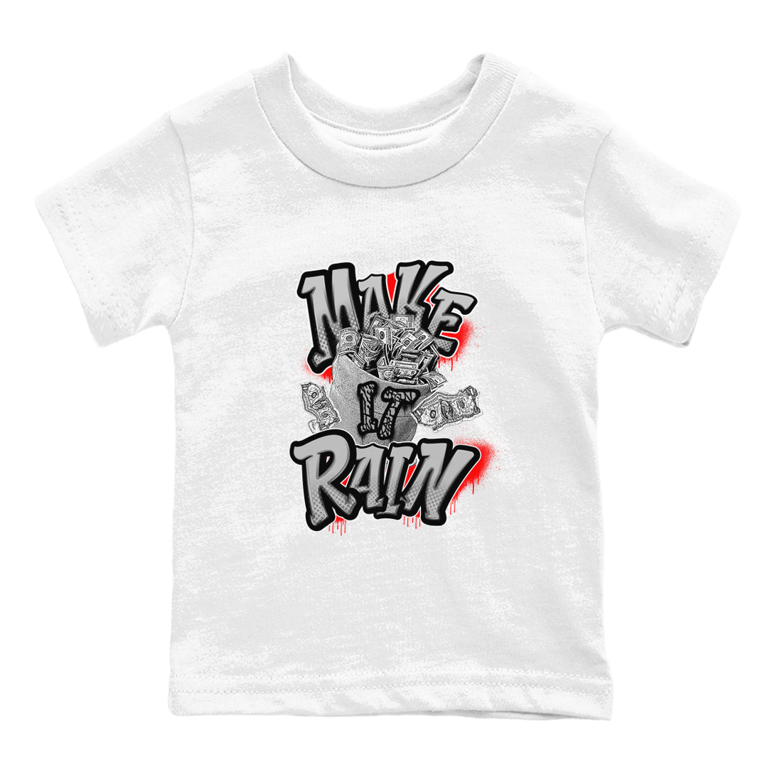 3s Black Cement shirts to match jordans Make It Rain Money sneaker match tees Air Jordan 3 Black Cement match shoes to clothes Drip Gear Zone Youth Baby White 2 tee