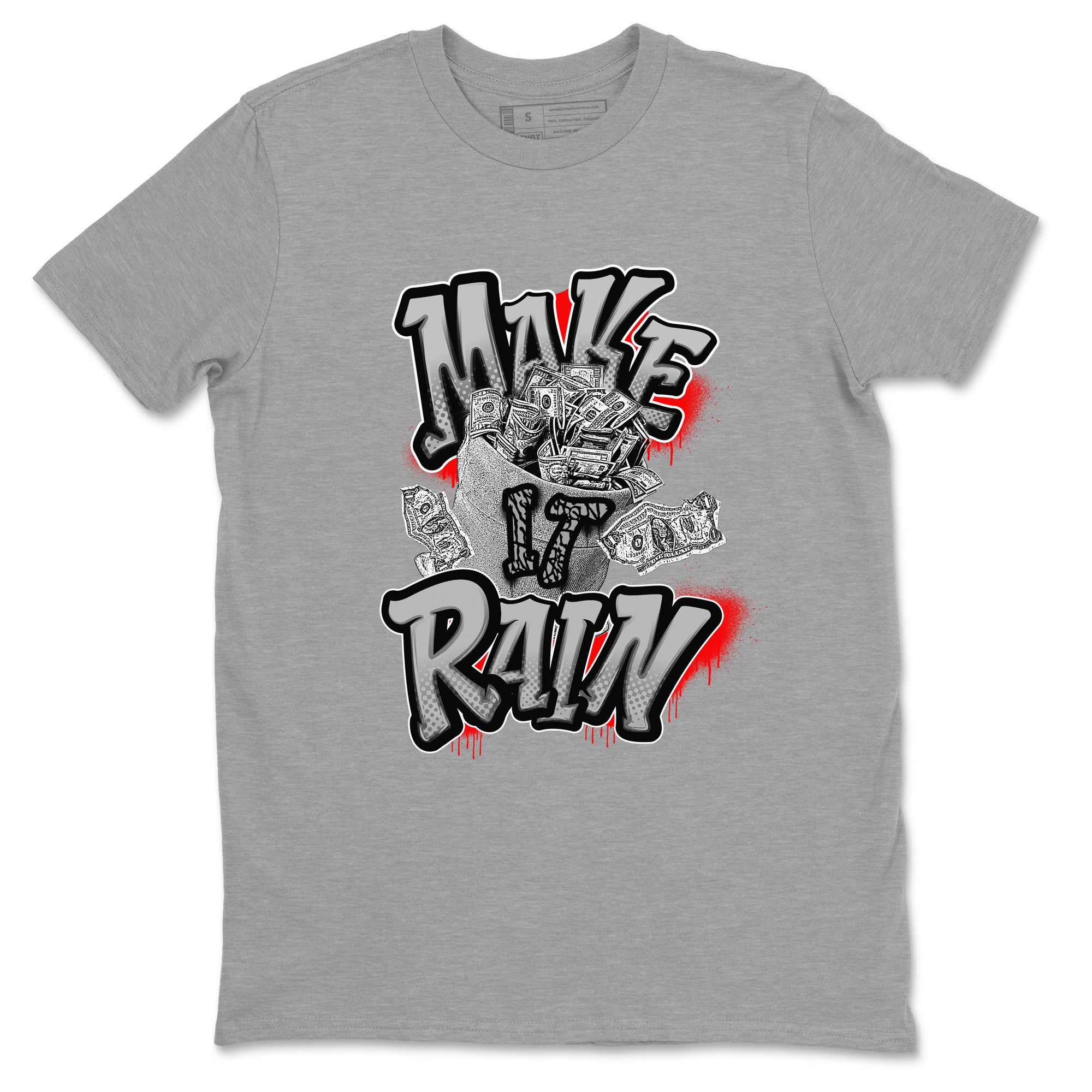 3s Black Cement shirts to match jordans Make It Rain Money sneaker match tees Air Jordan 3 Black Cement match shoes to clothes Drip Gear Zone unisex cotton Heather Grey 2 shirts