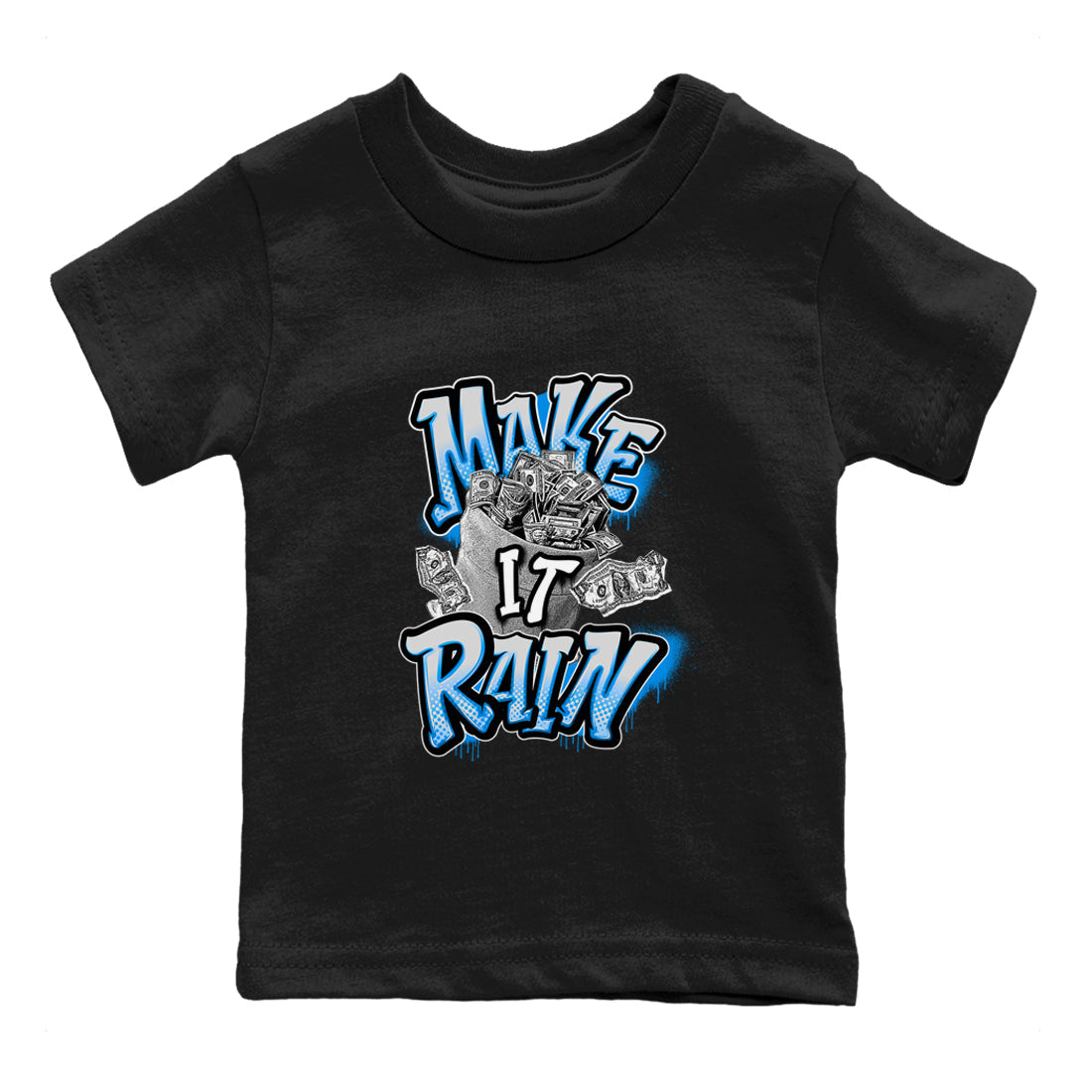 Air Jordan 4 Industrial Blue shirt to match jordans Make It Rain Money sneaker tees Air Jordan 4 Military Blue Drip Gear Zone baby toddler Black 2 cotton Shirt
