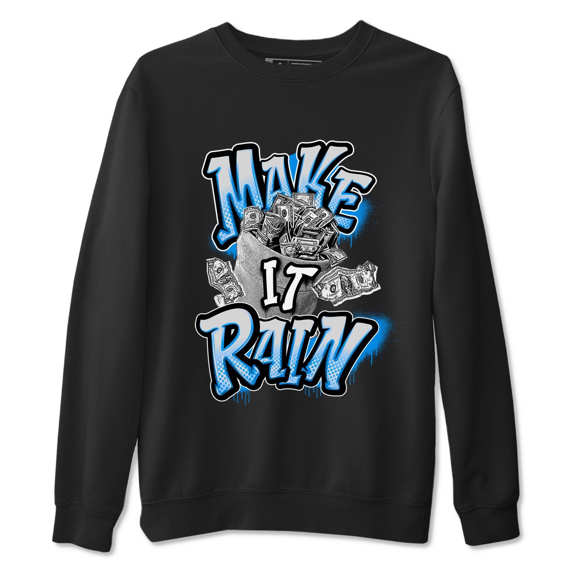 Air Jordan 4 Industrial Blue shirt to match jordans Make It Rain Money sneaker tees Air Jordan 4 Military Blue Drip Gear Zone unisex cotton Black 2 crew neck shirt