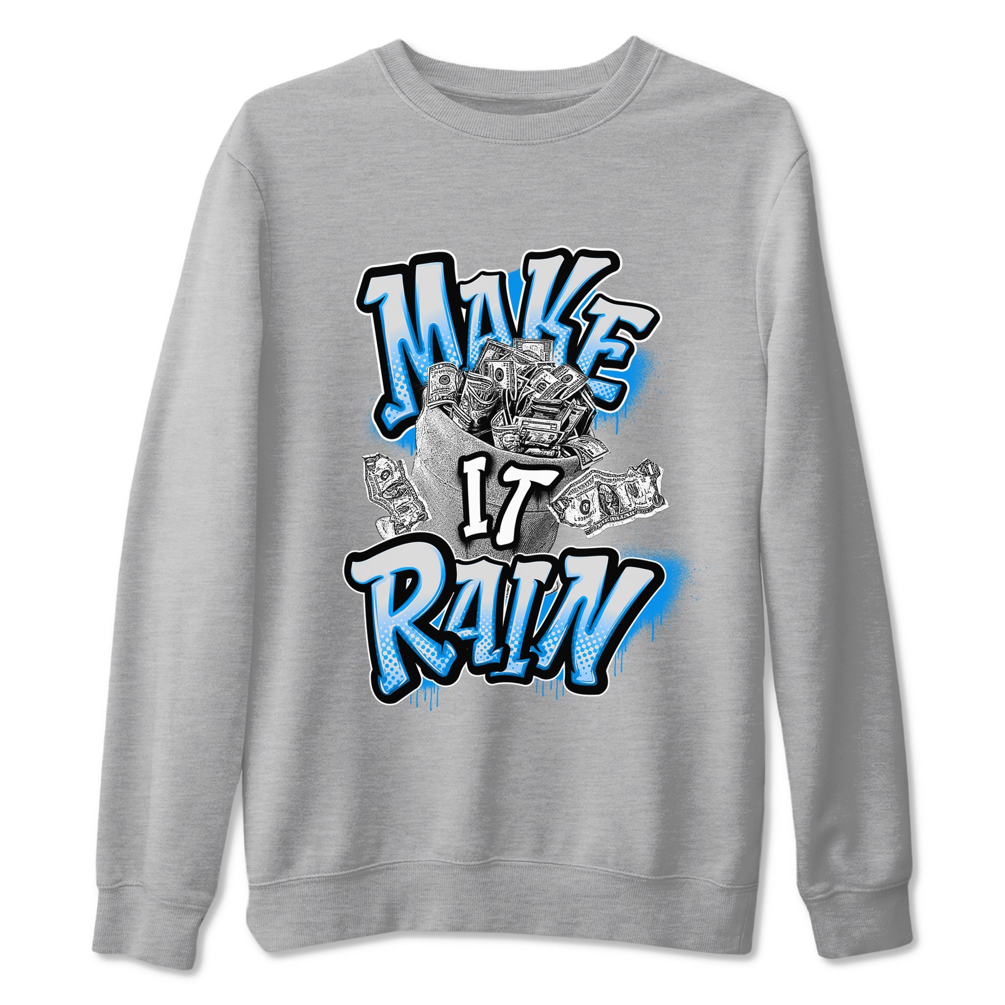 Air Jordan 4 Industrial Blue shirt to match jordans Make It Rain Money sneaker tees Air Jordan 4 Military Blue Drip Gear Zone unisex cotton Heather Grey 2 crew neck shirt