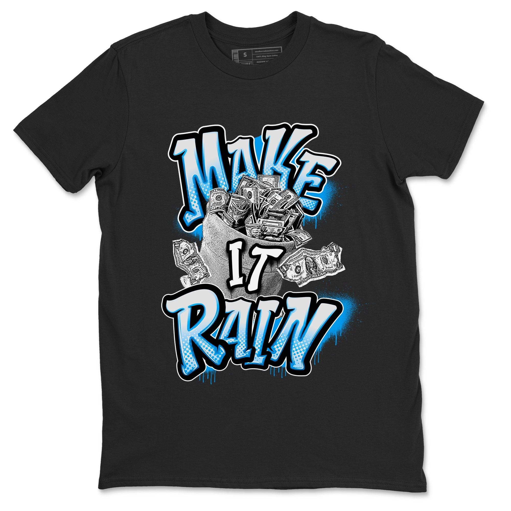 Air Jordan 4 Industrial Blue shirt to match jordans Make It Rain Money sneaker tees Air Jordan 4 Military Blue Drip Gear Zone unisex cotton Black 2 crew neck shirt
