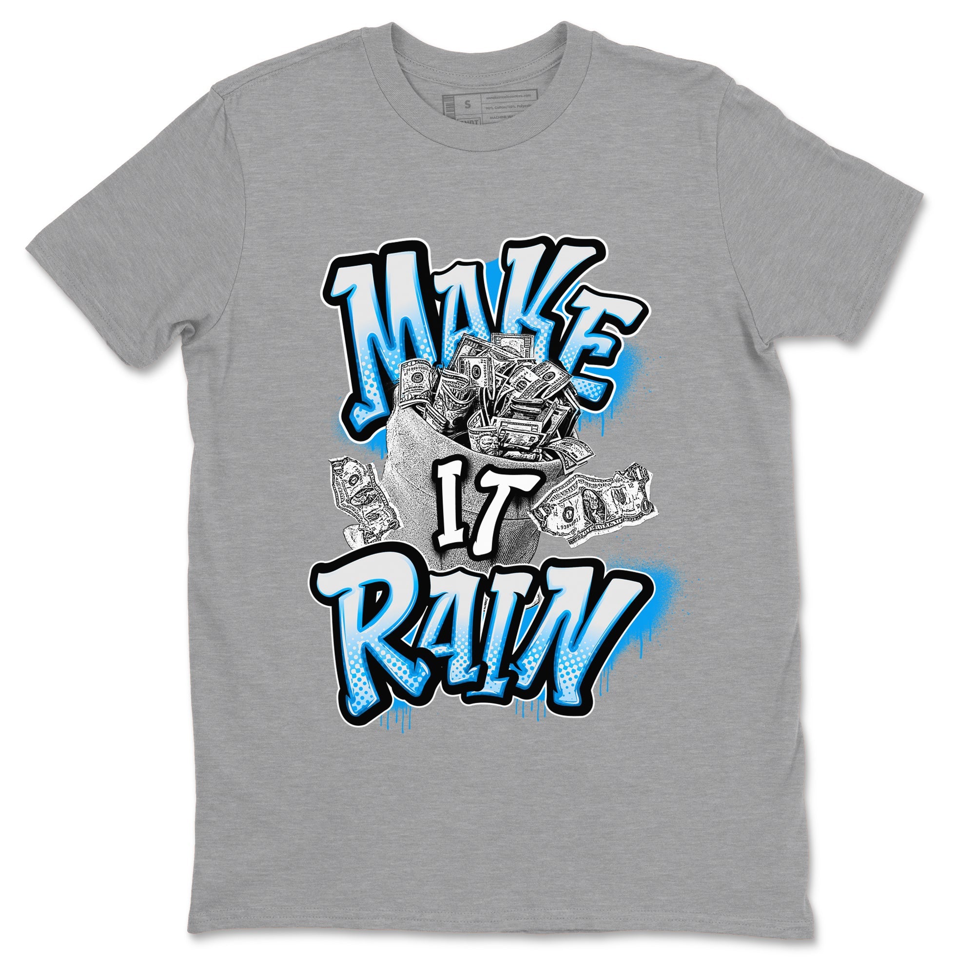 Air Jordan 4 Industrial Blue shirt to match jordans Make It Rain Money sneaker tees Air Jordan 4 Military Blue Drip Gear Zone unisex cotton Heather Grey 2 crew neck shirt