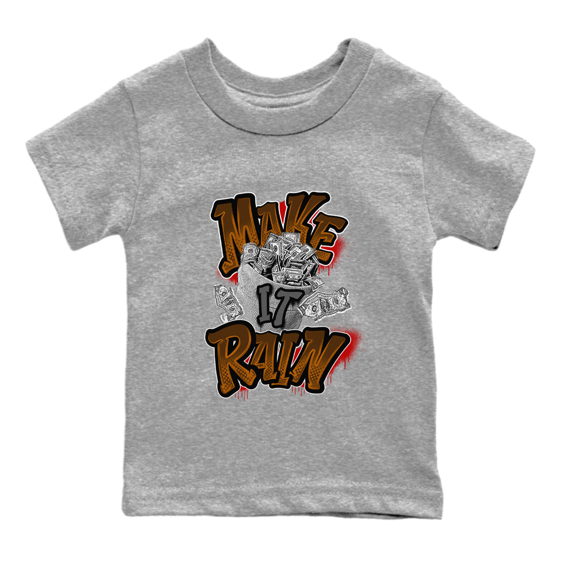 5s Archaeo Brown shirts to match jordans Make It Rain Money sneaker match tees Air Jordan 5 Archaeo Brown match shoes to clothes Drip Gear Zone Youth Baby Heather Grey 2 tee