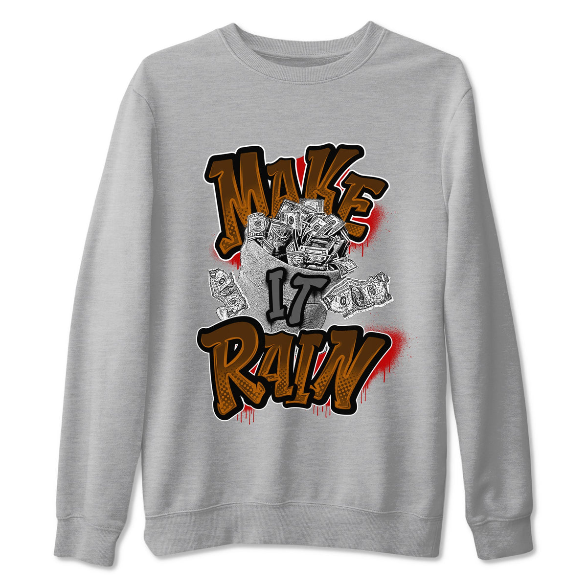 5s Archaeo Brown shirts to match jordans Make It Rain Money sneaker match tees Air Jordan 5 Archaeo Brown match shoes to clothes Drip Gear Zone unisex cotton Heather Grey 2 shirts