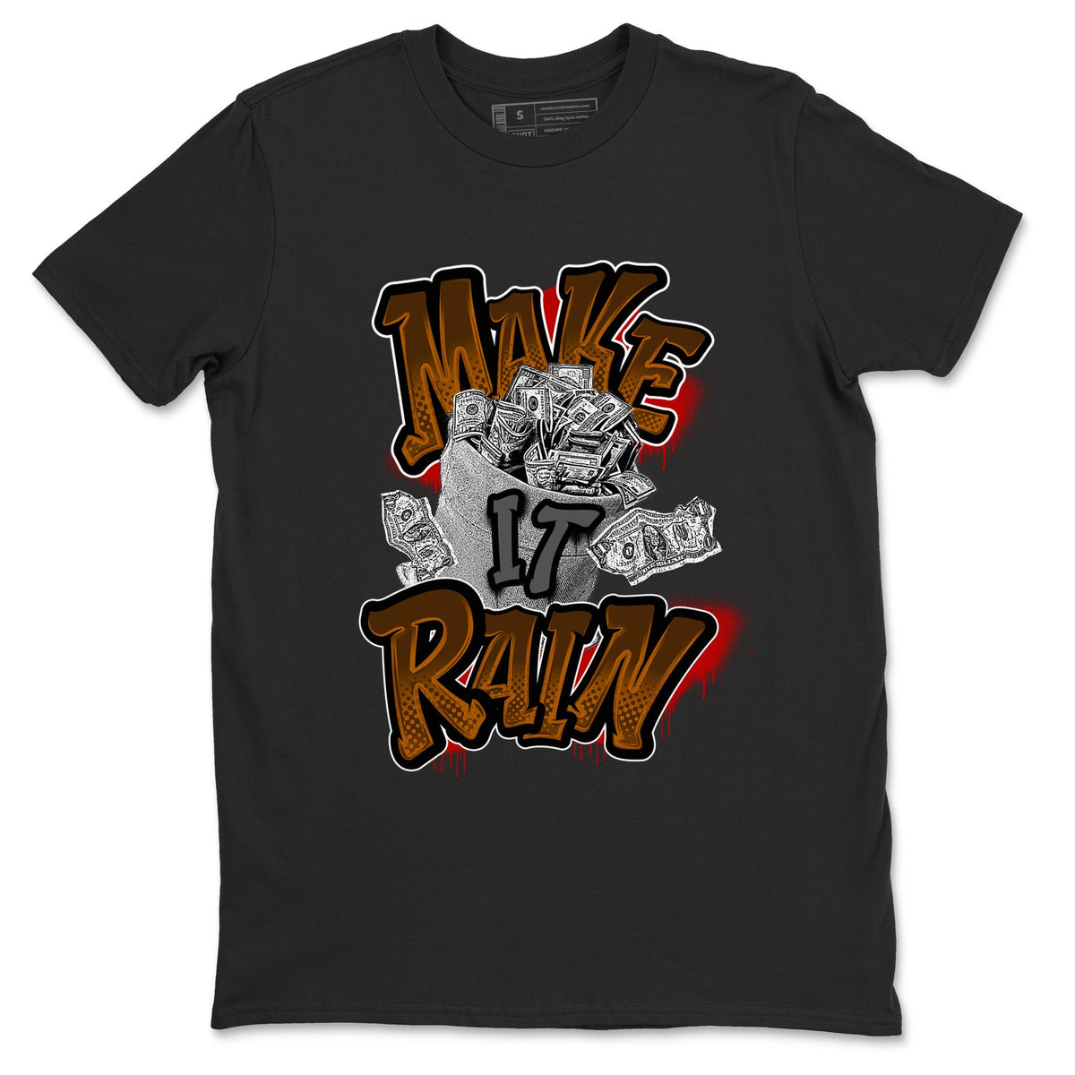 5s Archaeo Brown shirts to match jordans Make It Rain Money sneaker match tees Air Jordan 5 Archaeo Brown match shoes to clothes Drip Gear Zone unisex cotton Black 2 shirts