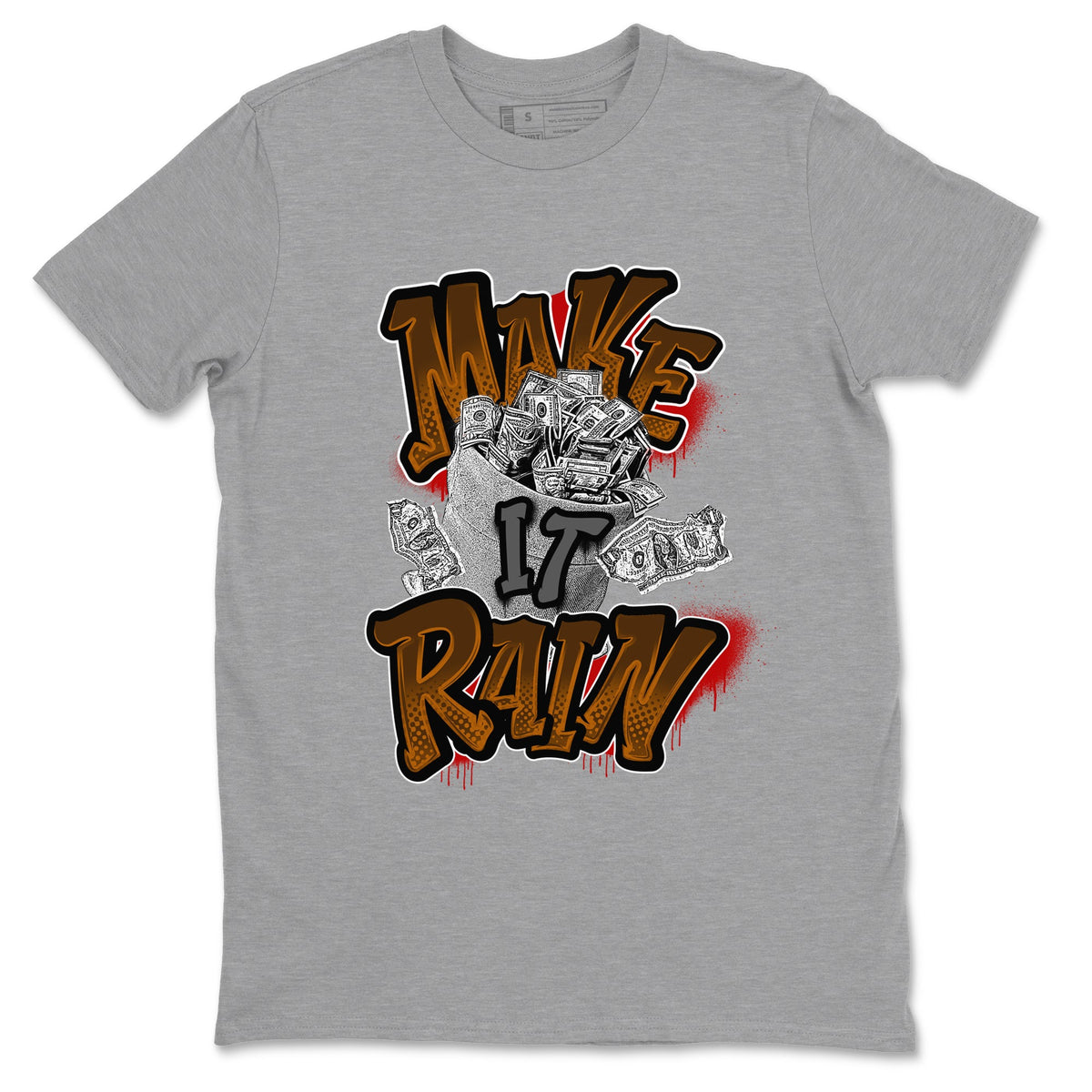 5s Archaeo Brown shirts to match jordans Make It Rain Money sneaker match tees Air Jordan 5 Archaeo Brown match shoes to clothes Drip Gear Zone unisex cotton Heather Grey 2 shirts