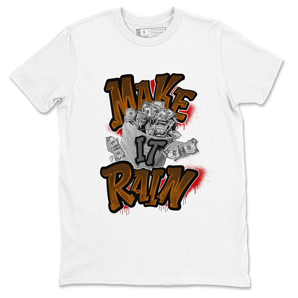 5s Archaeo Brown shirts to match jordans Make It Rain Money sneaker match tees Air Jordan 5 Archaeo Brown match shoes to clothes Drip Gear Zone unisex cotton White 2 shirts