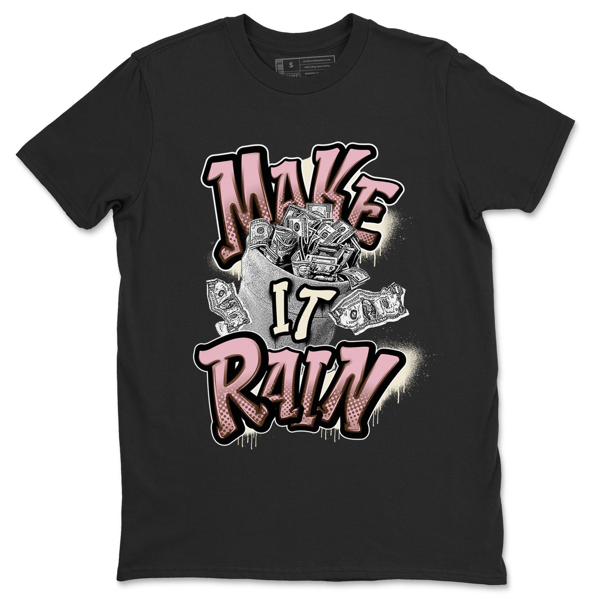 Dunk Cacao Wow And Pink Foam shirts to match jordans Make It Rain Money sneaker match tees Dunk Cacao Wow And Pink Foam Drip Gear Zone streetwear brand Black 2 unisex cotton tee